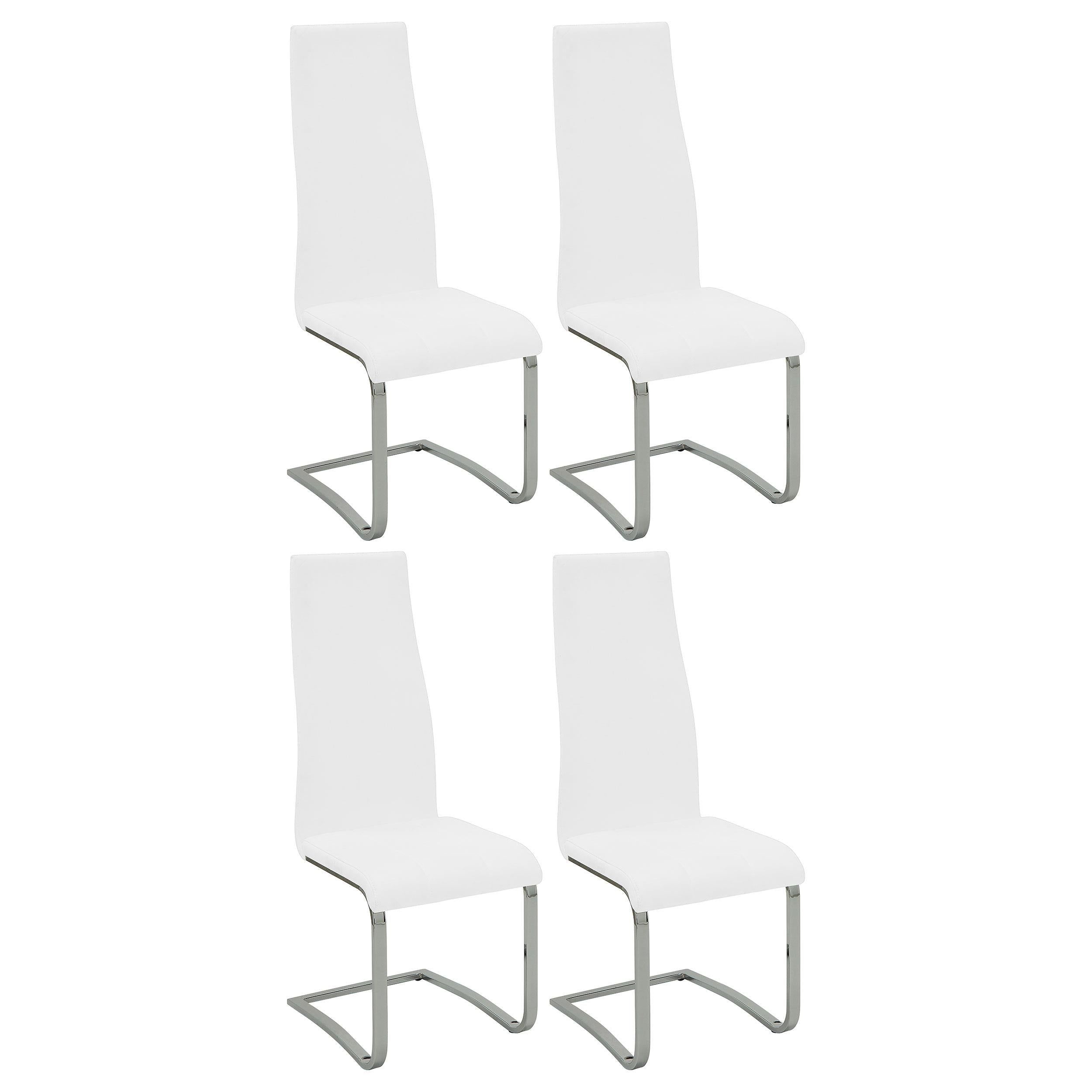 Montclair High Back Dining Chairs Black and Chrome (Set of 4) - Romeo & Juliet Furniture (Warren,MI)