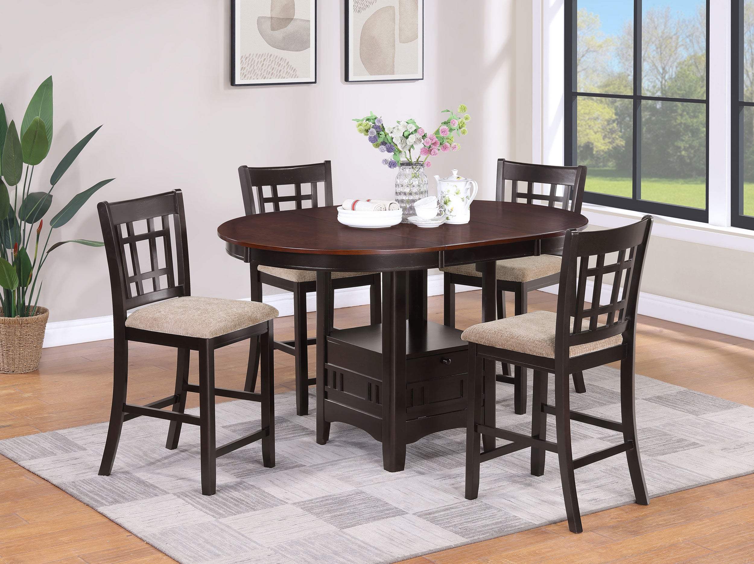Lavon Counter Height Extension Dining Table - Romeo & Juliet Furniture (Warren,MI)
