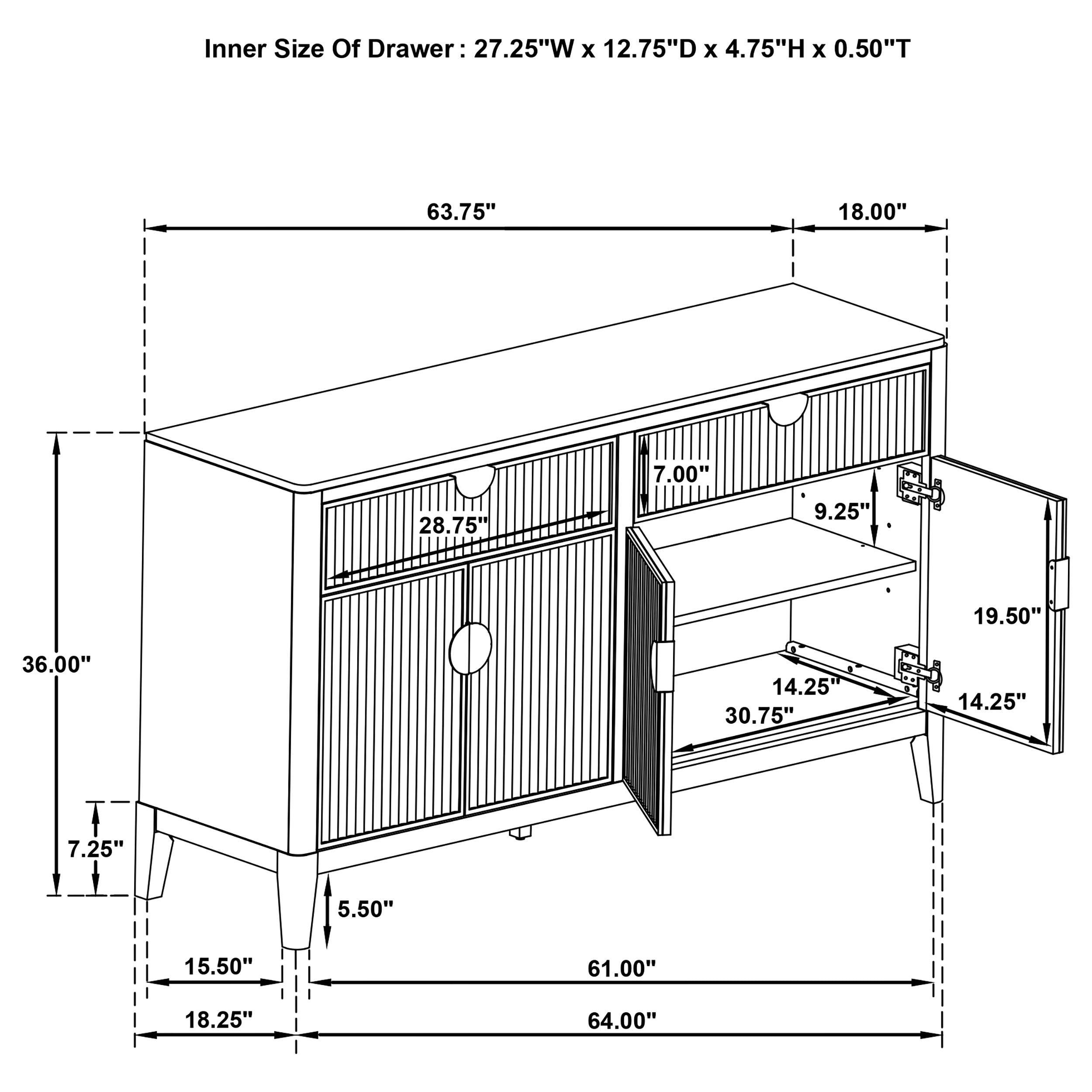 Brookmead Sideboard - Romeo & Juliet Furniture (Warren,MI)
