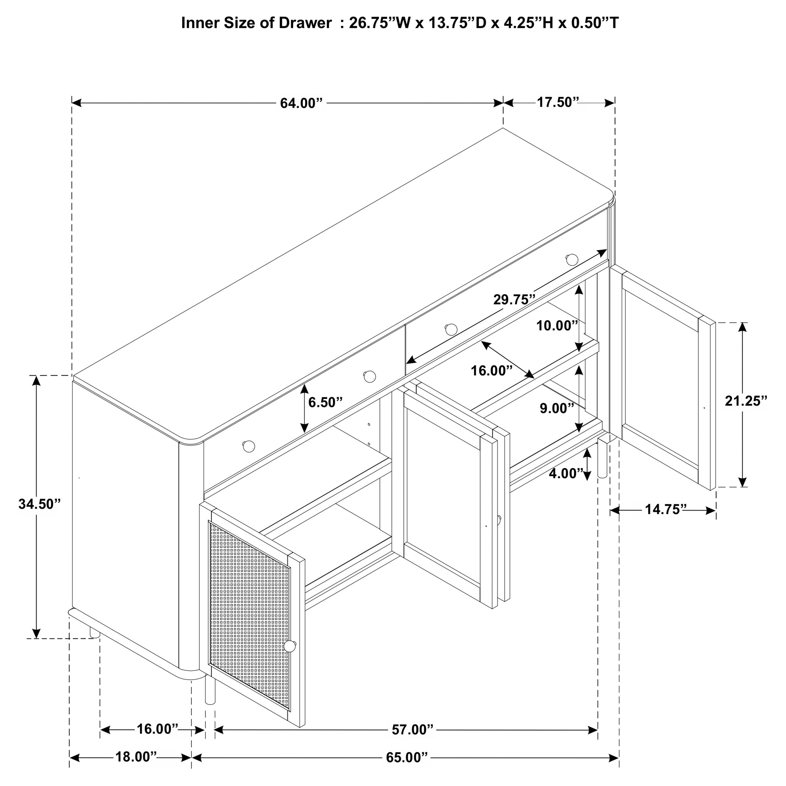 Arini Sideboard - Romeo & Juliet Furniture (Warren,MI)