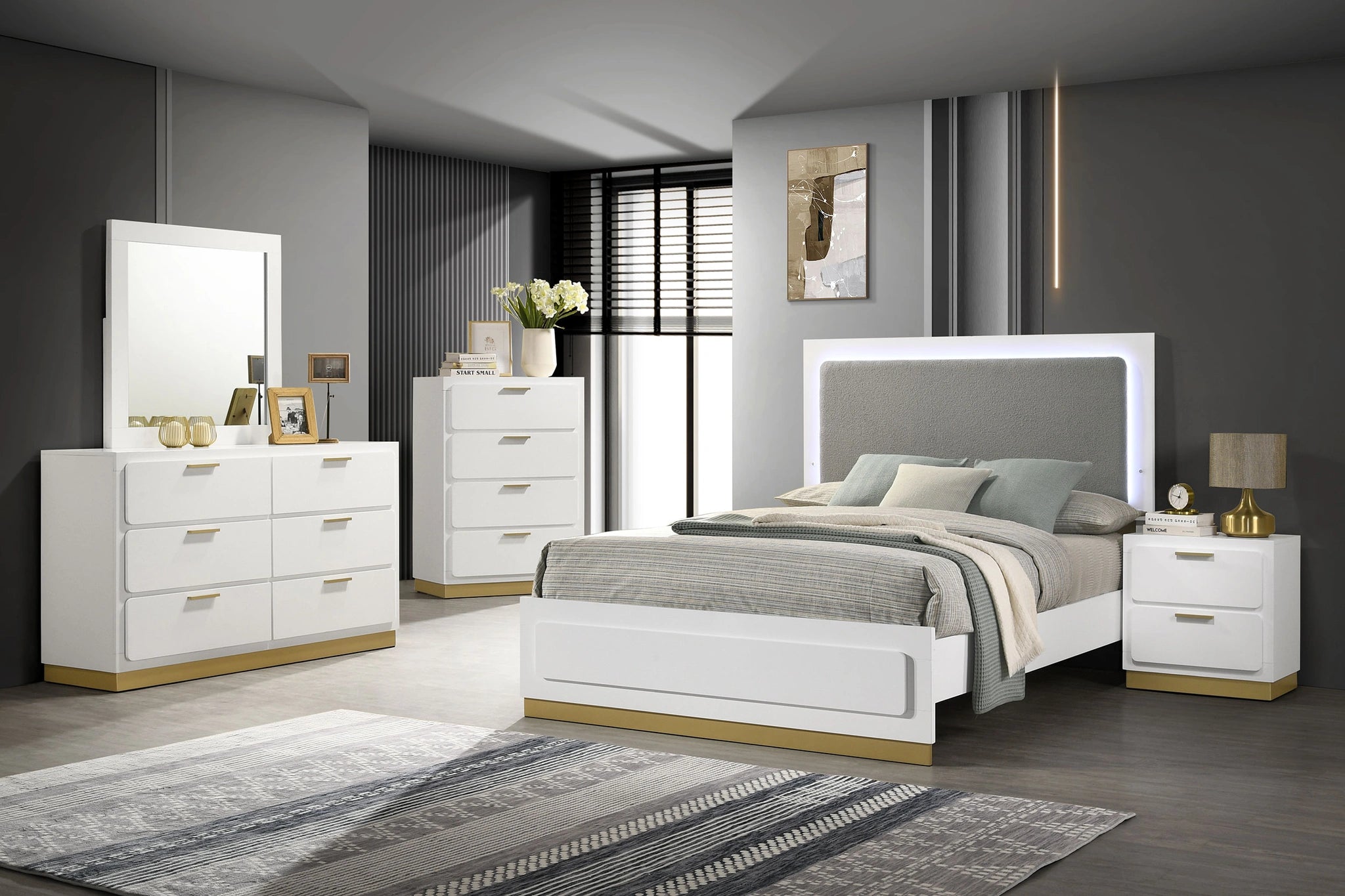 Caraway Panel Bed with LED Lighting