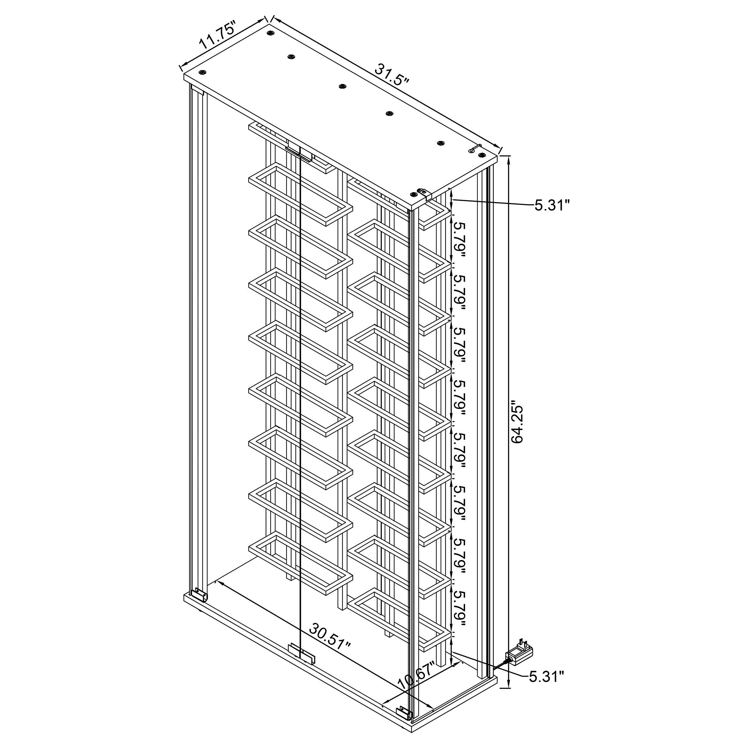 Montara Wine Cabinet with LED Lighting - Romeo & Juliet Furniture (Warren,MI)