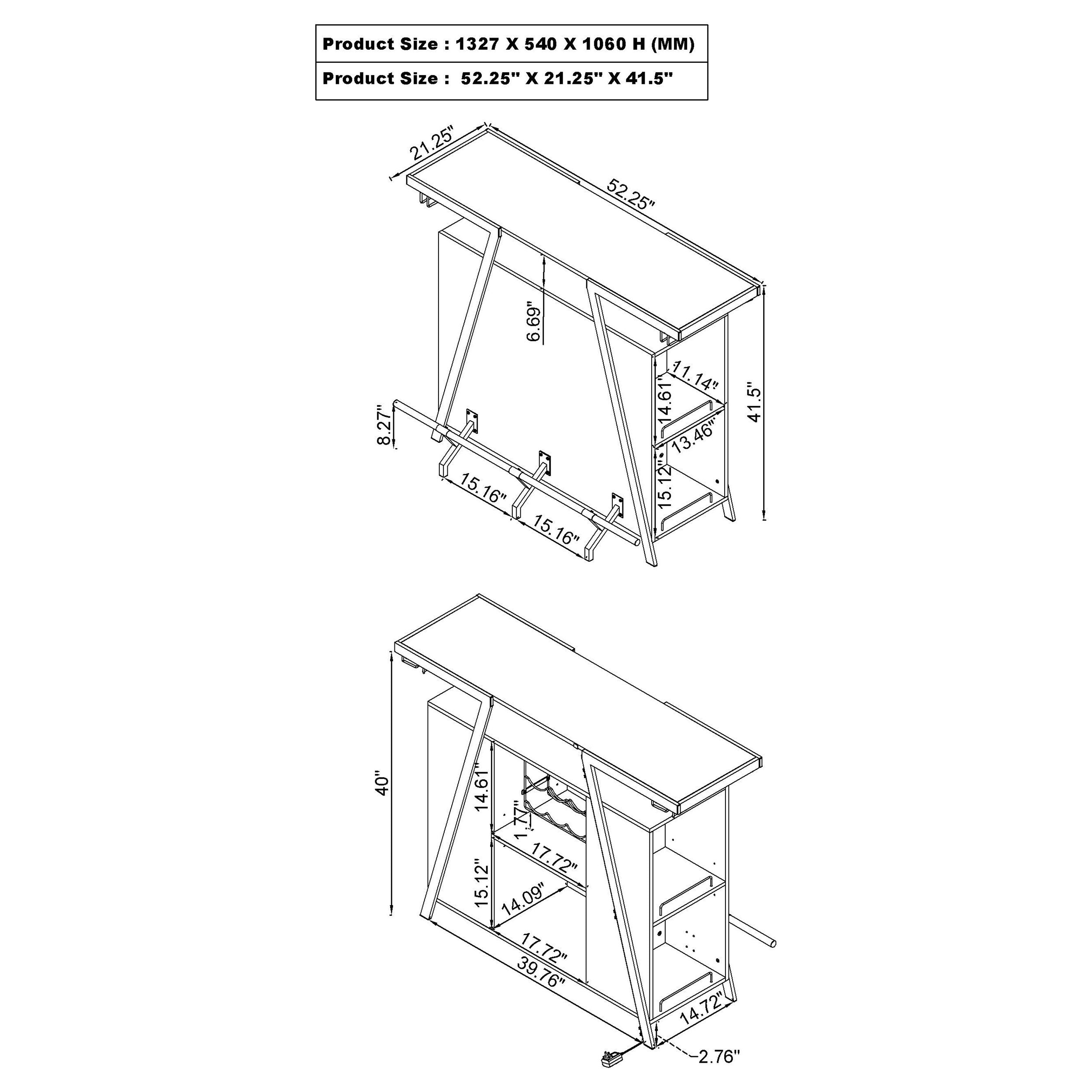 Araceli Home Bar with LED Lighting - Romeo & Juliet Furniture (Warren,MI)