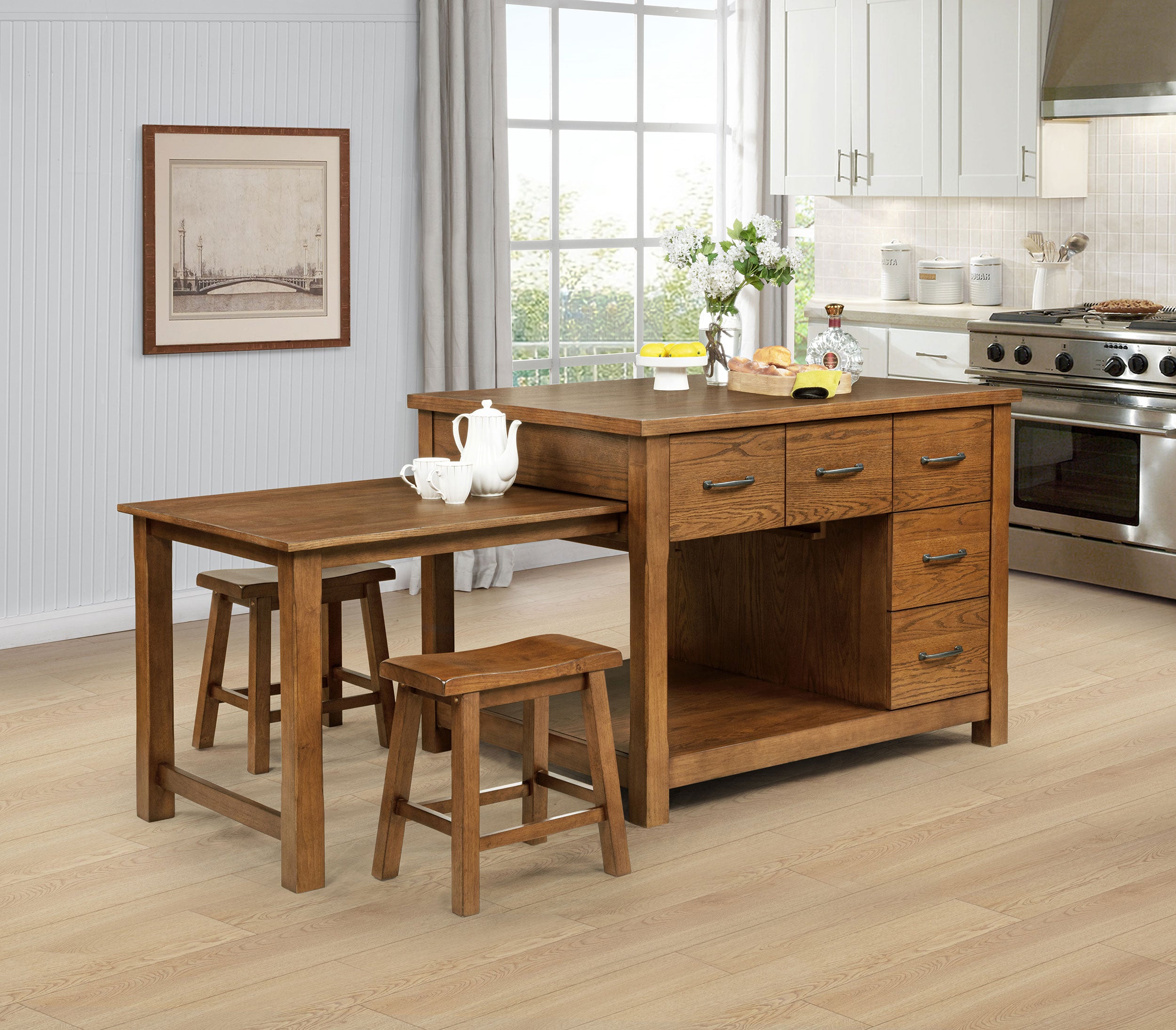 Mayfair Kitchen Island Set - Romeo & Juliet Furniture (Warren,MI)