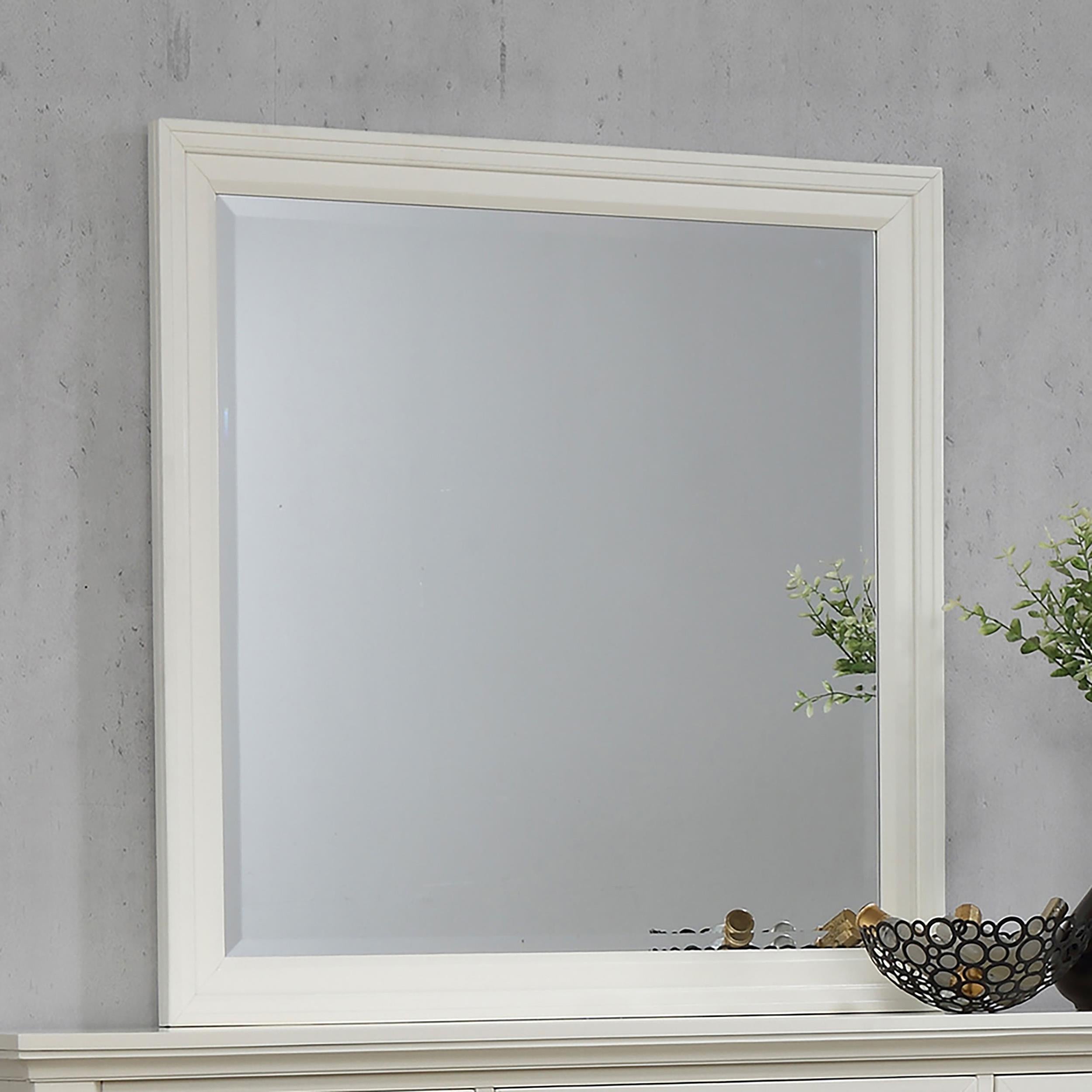 Sandy Beach Rectangular Dresser Mirror Cream White - Romeo & Juliet Furniture (Warren,MI)