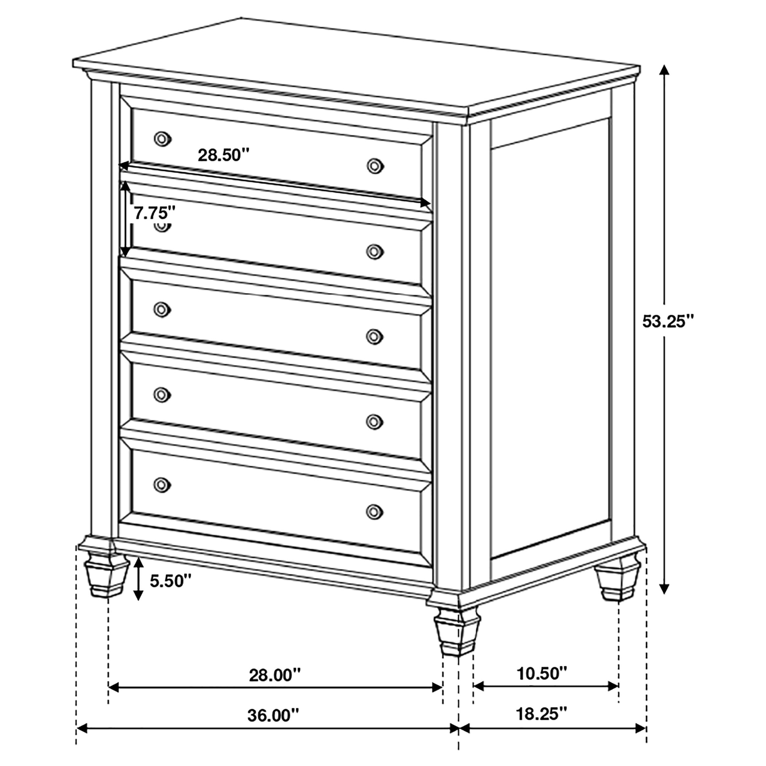 Sandy Beach Chest of Drawers - Romeo & Juliet Furniture (Warren,MI)