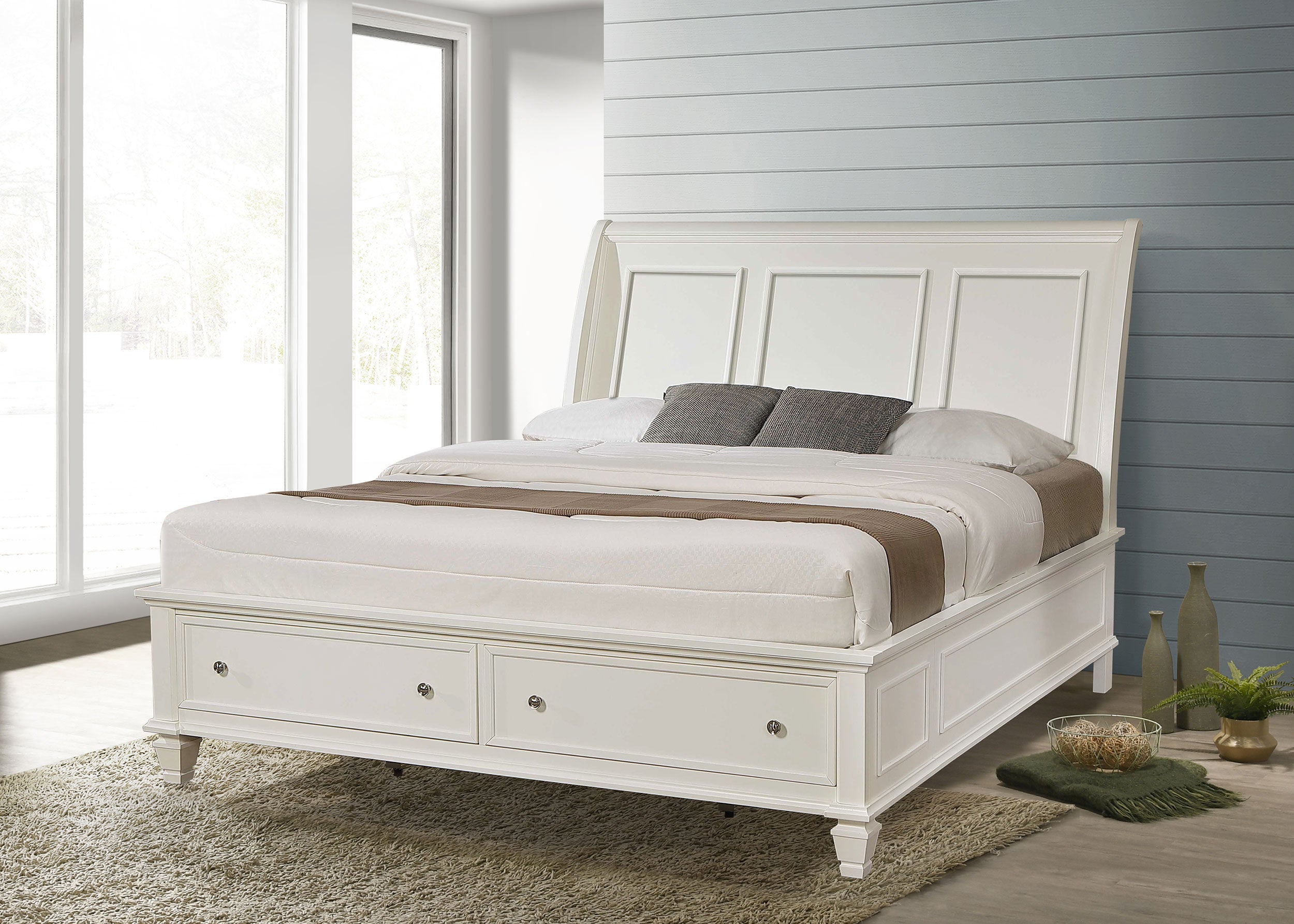 Sandy Beach Panel Platform Storage Bed - Romeo & Juliet Furniture (Warren,MI)
