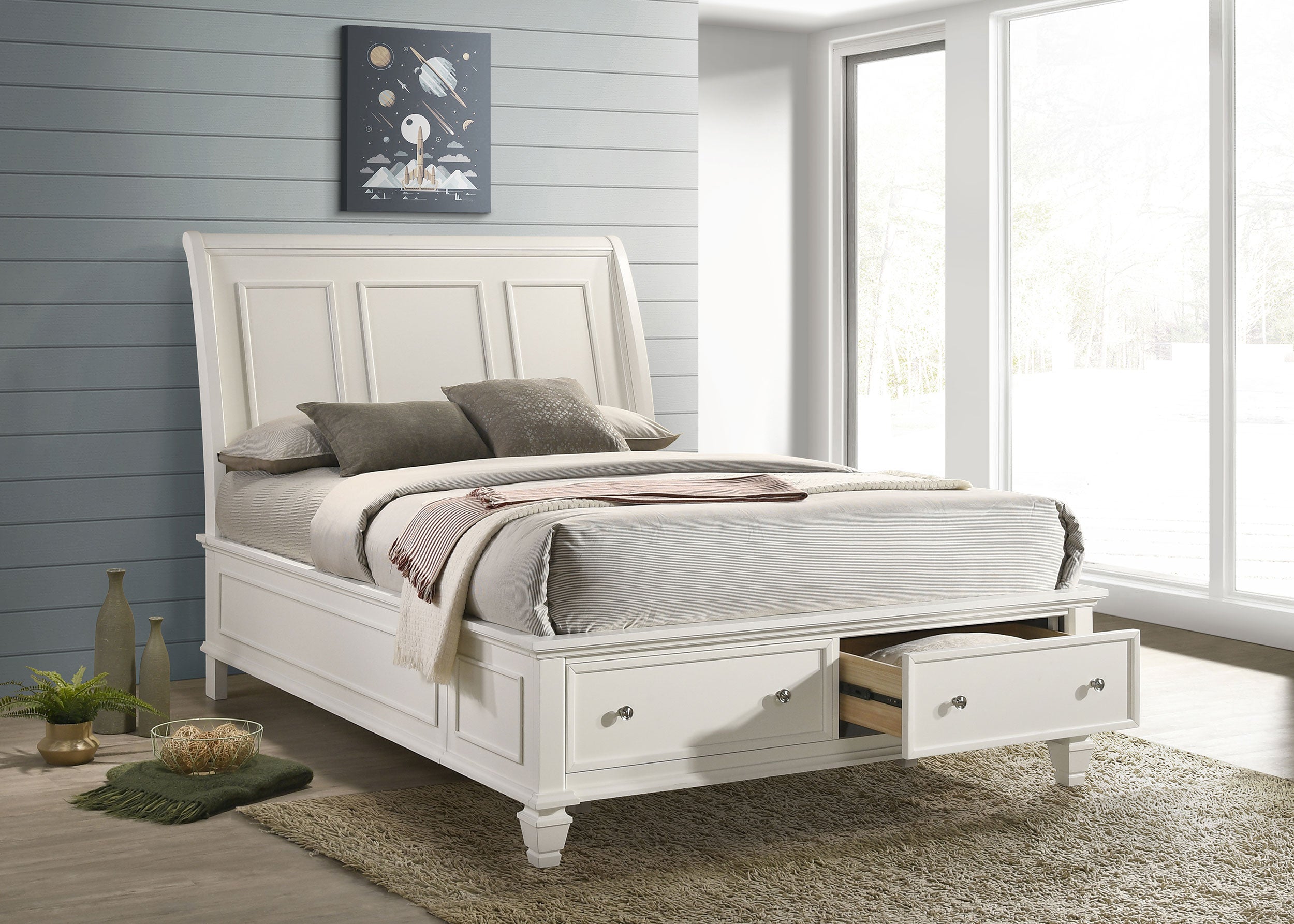 Sandy Beach Panel Platform Storage Bed
