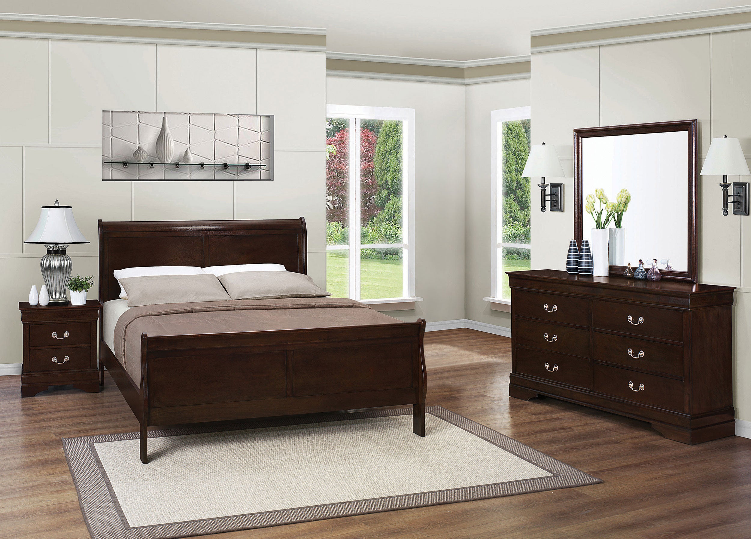 Louis Philippe Bedroom Set - Romeo & Juliet Furniture (Warren,MI)