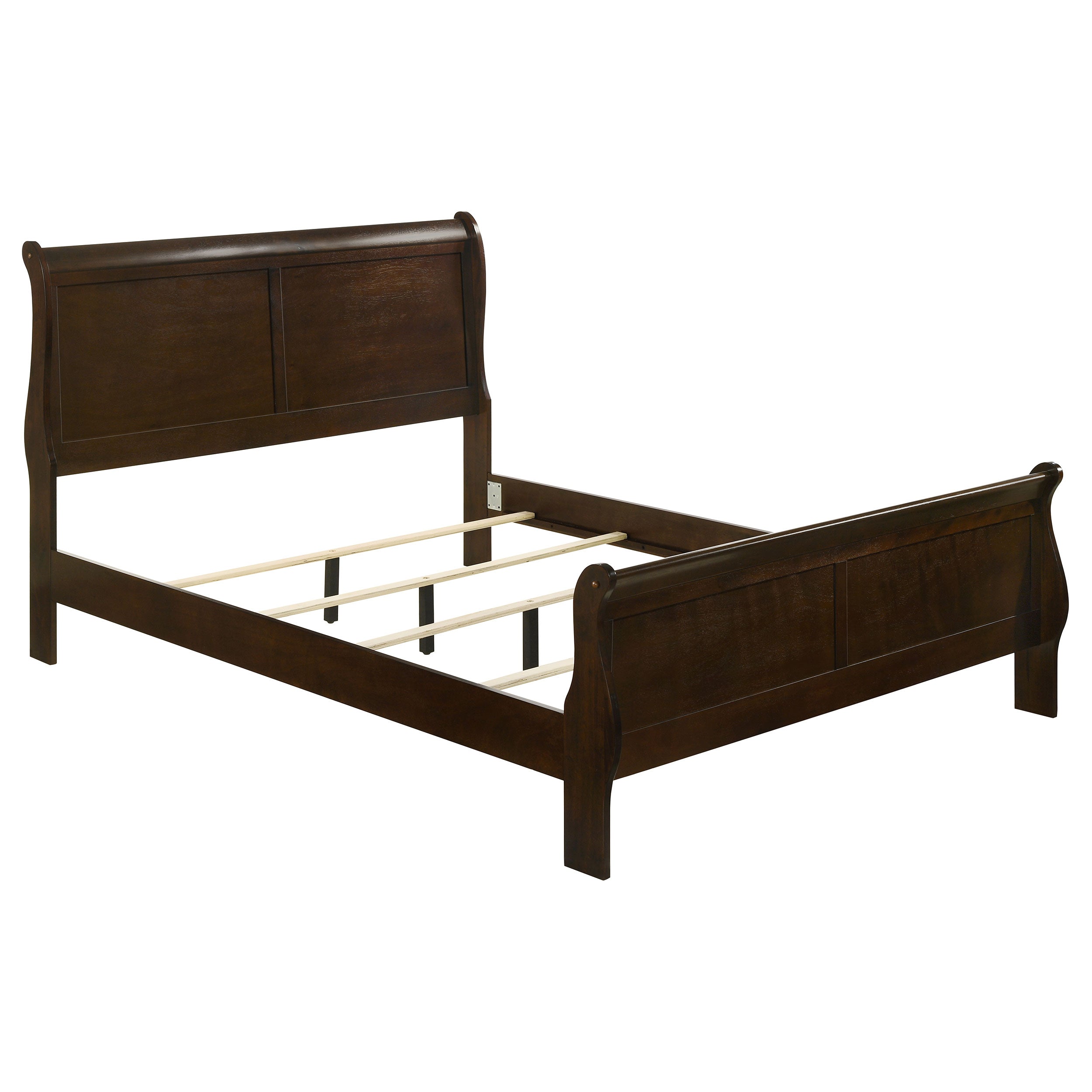 Louis Philippe Sleigh Panel Bed - Romeo & Juliet Furniture (Warren,MI)