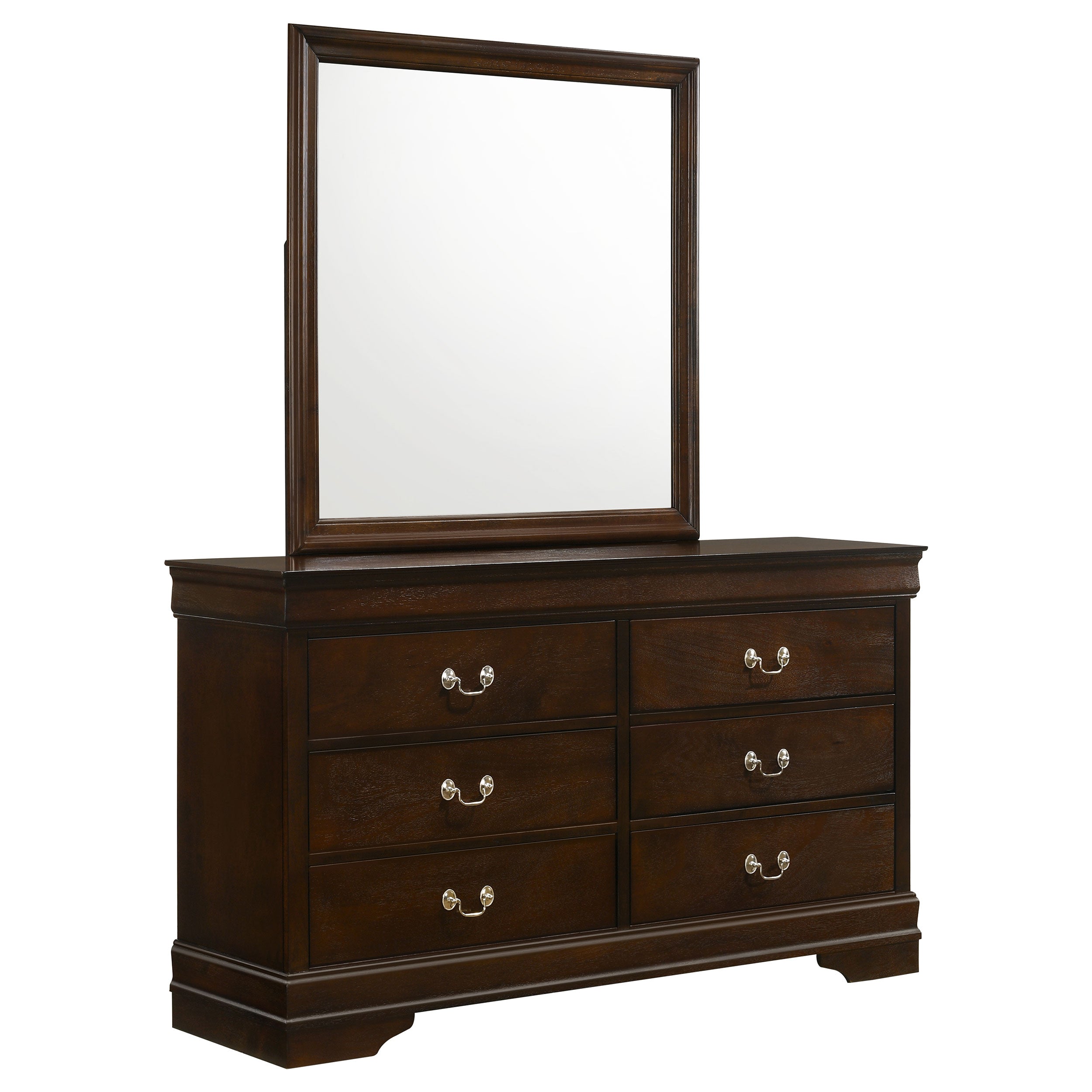 Louis Philippe Dresser with Mirror - Romeo & Juliet Furniture (Warren,MI)