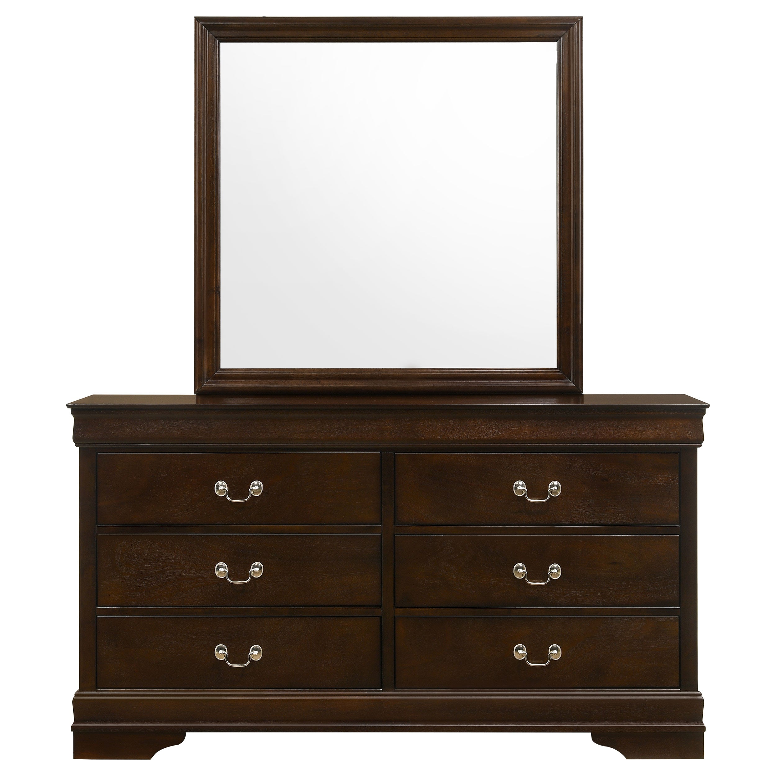 Louis Philippe Dresser with Mirror - Romeo & Juliet Furniture (Warren,MI)