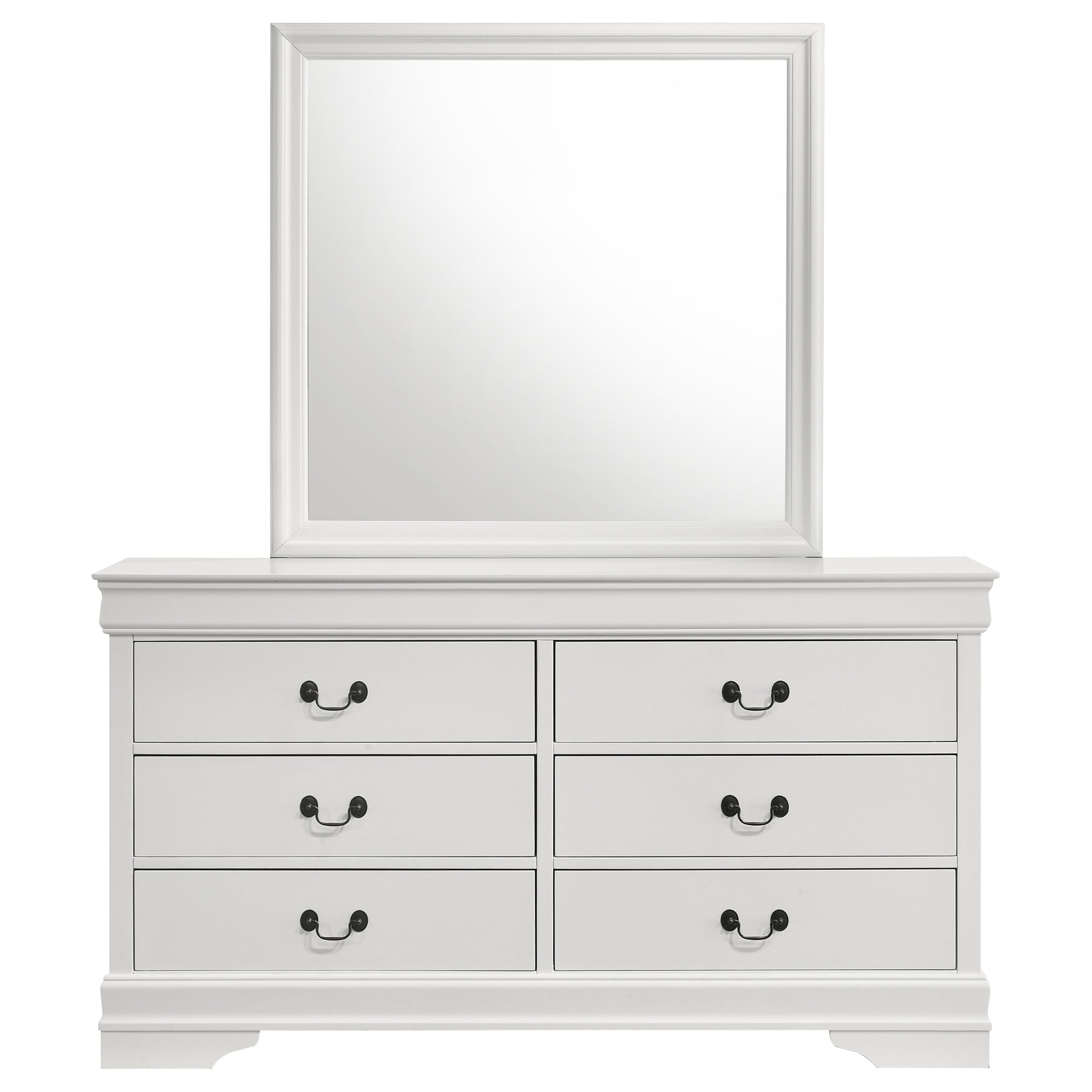 Louis Philippe Dresser with Mirror - Romeo & Juliet Furniture (Warren,MI)