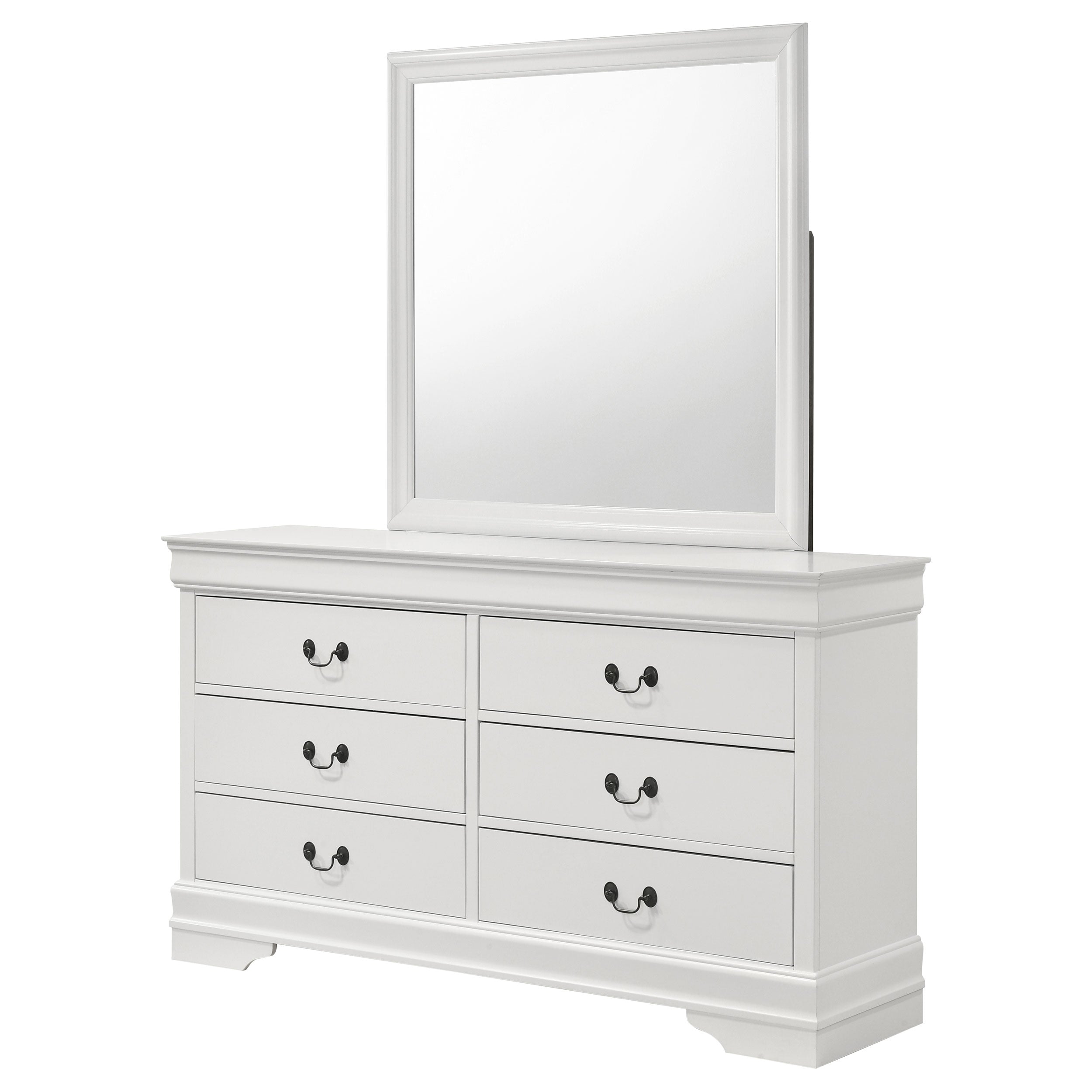 Louis Philippe Dresser with Mirror - Romeo & Juliet Furniture (Warren,MI)