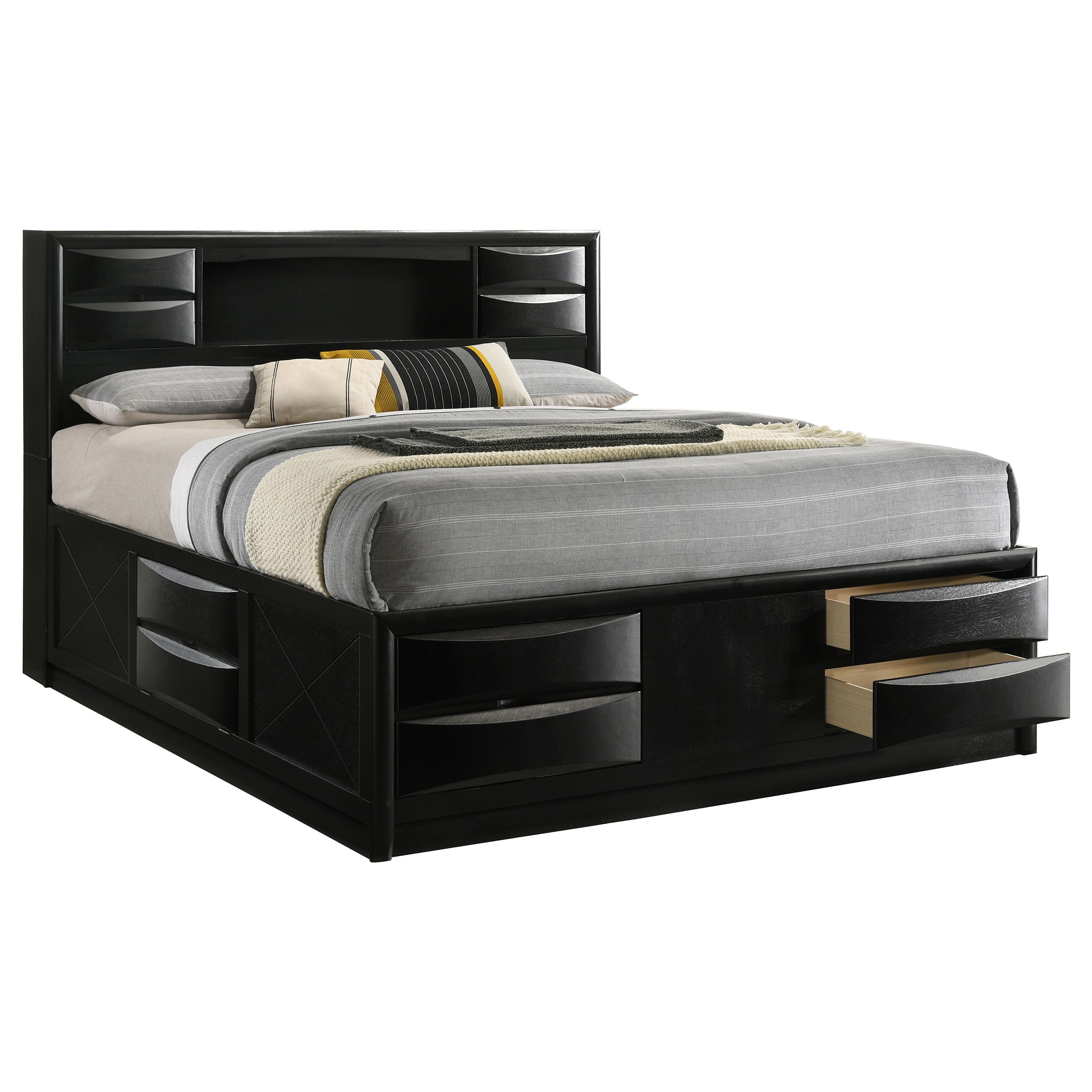 Briana Bookcase Platform Storage Bed - Romeo & Juliet Furniture (Warren,MI)