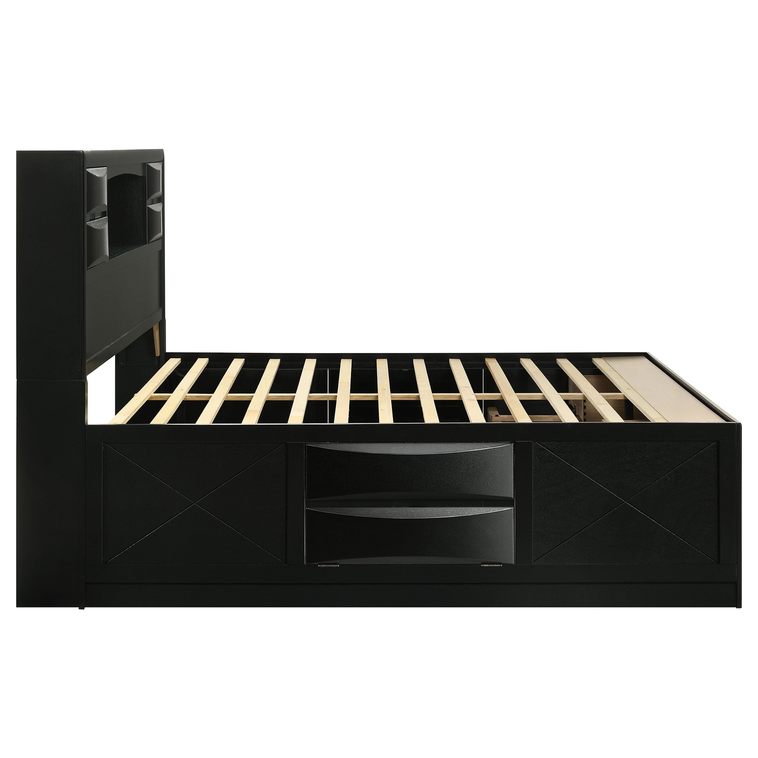 Briana Bookcase Platform Storage Bed