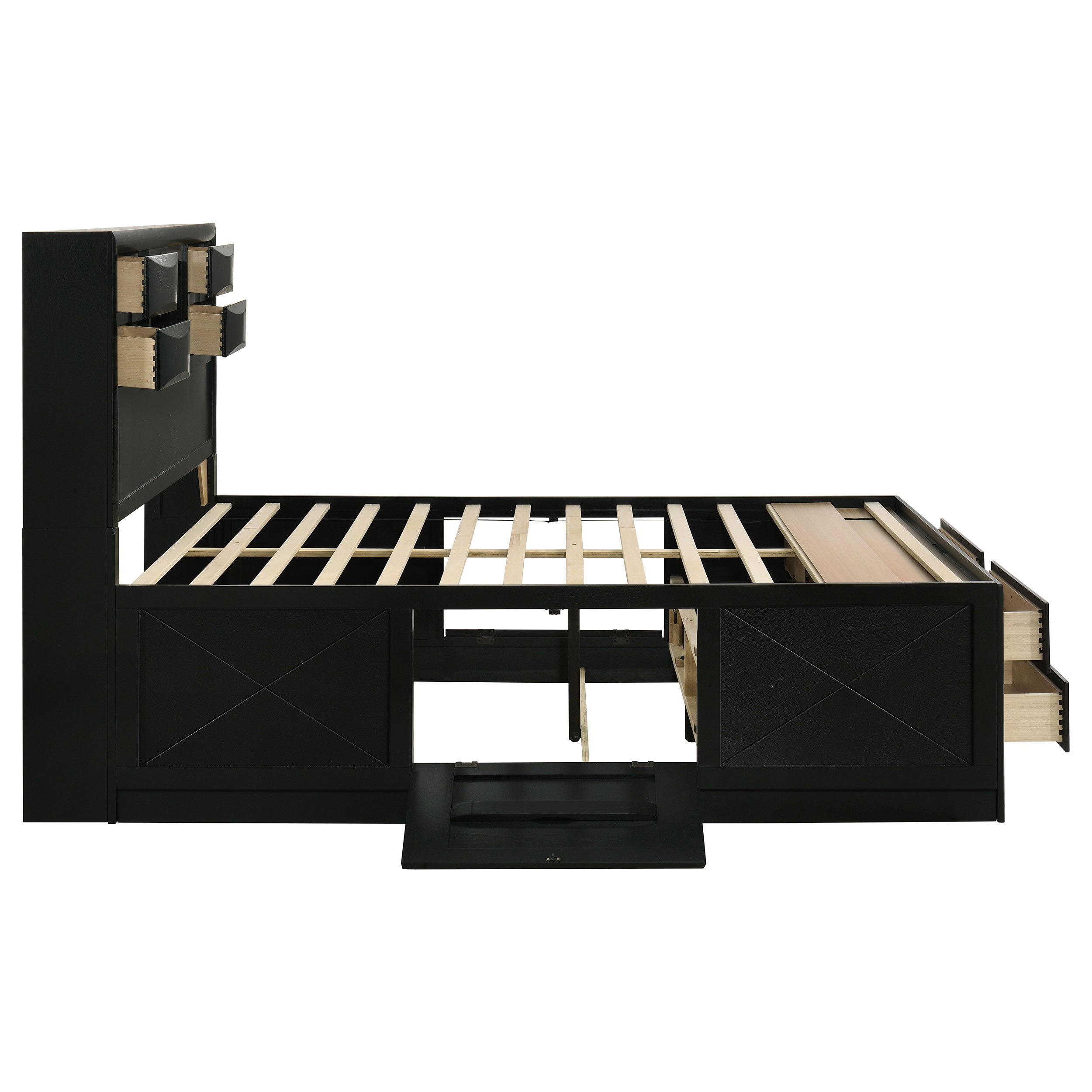 Briana Bookcase Platform Storage Bed