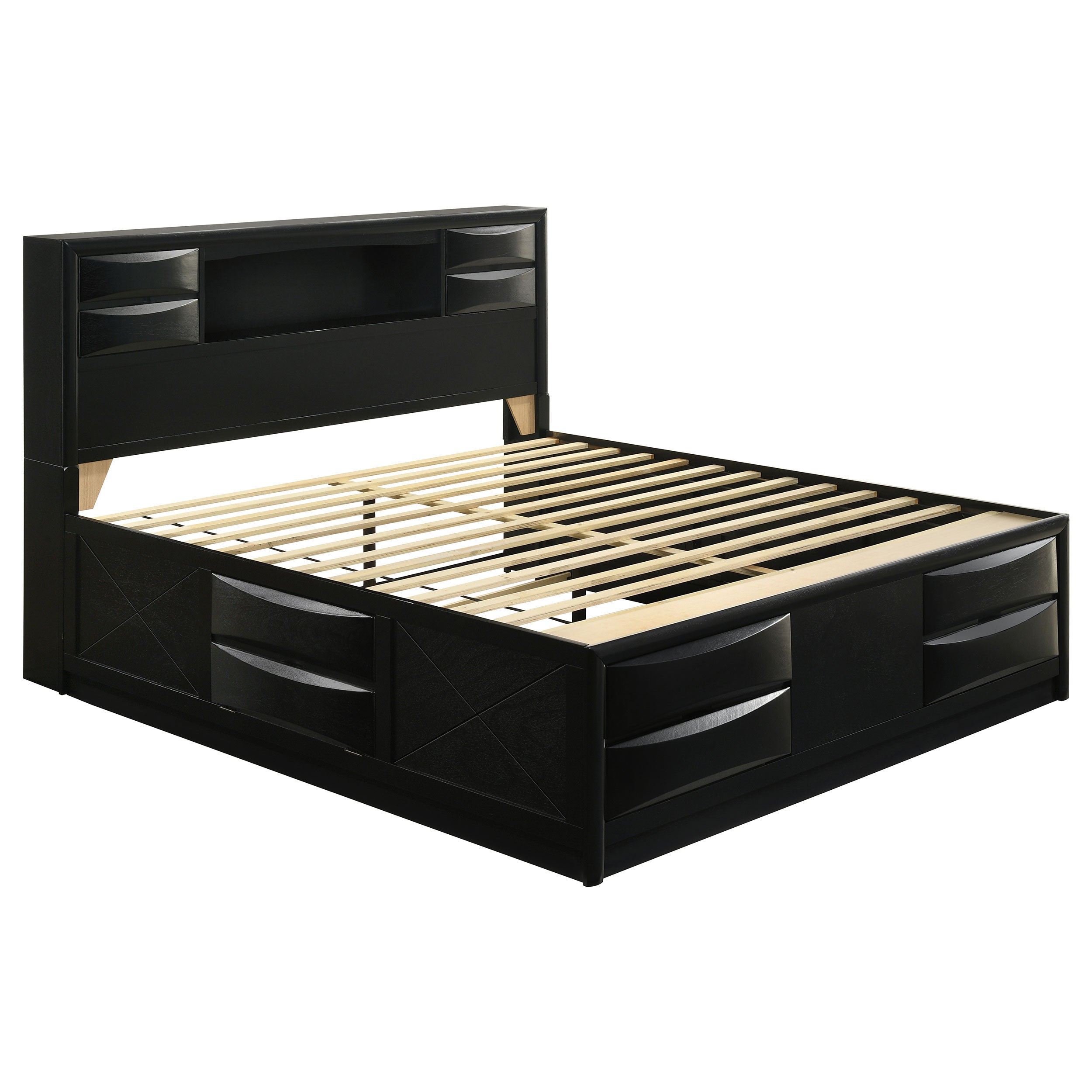 Briana Bookcase Platform Storage Bed - Romeo & Juliet Furniture (Warren,MI)