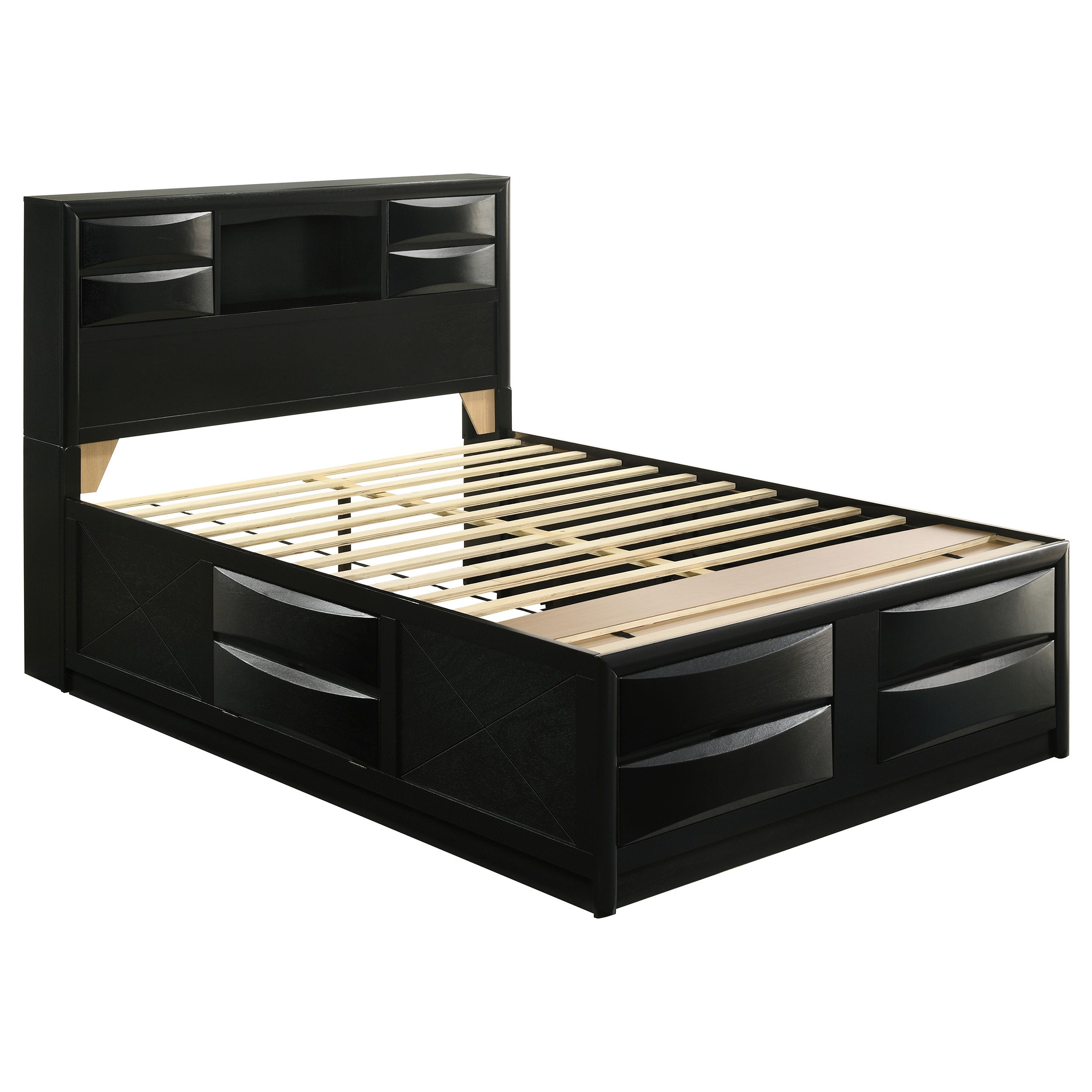 Briana Bookcase Platform Storage Bed - Romeo & Juliet Furniture (Warren,MI)