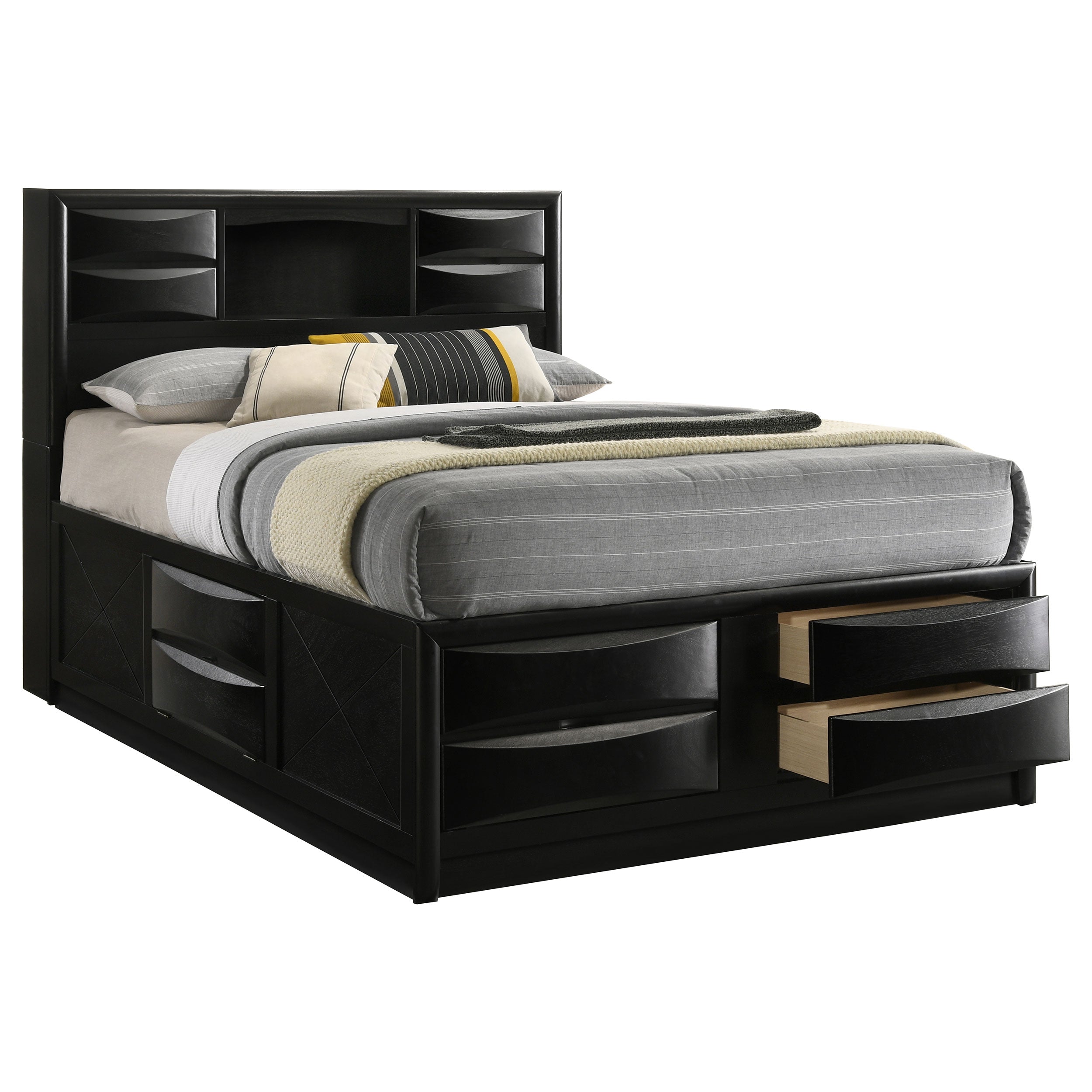 Briana Bookcase Platform Storage Bed - Romeo & Juliet Furniture (Warren,MI)