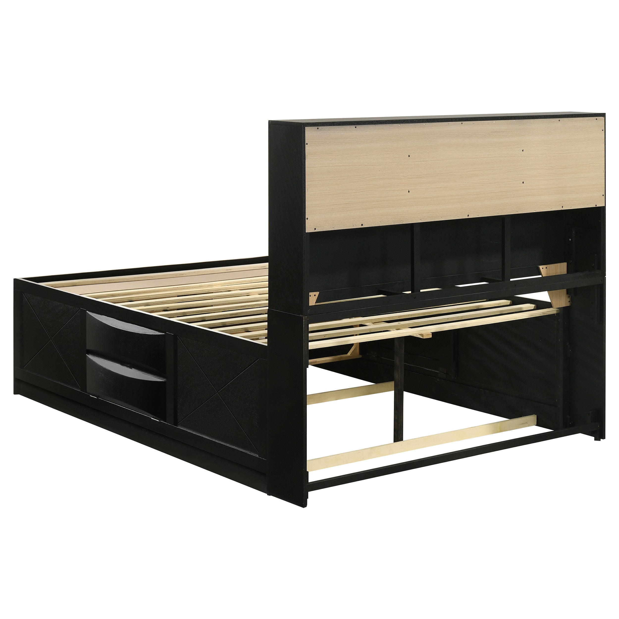 Briana Bookcase Platform Storage Bed - Romeo & Juliet Furniture (Warren,MI)