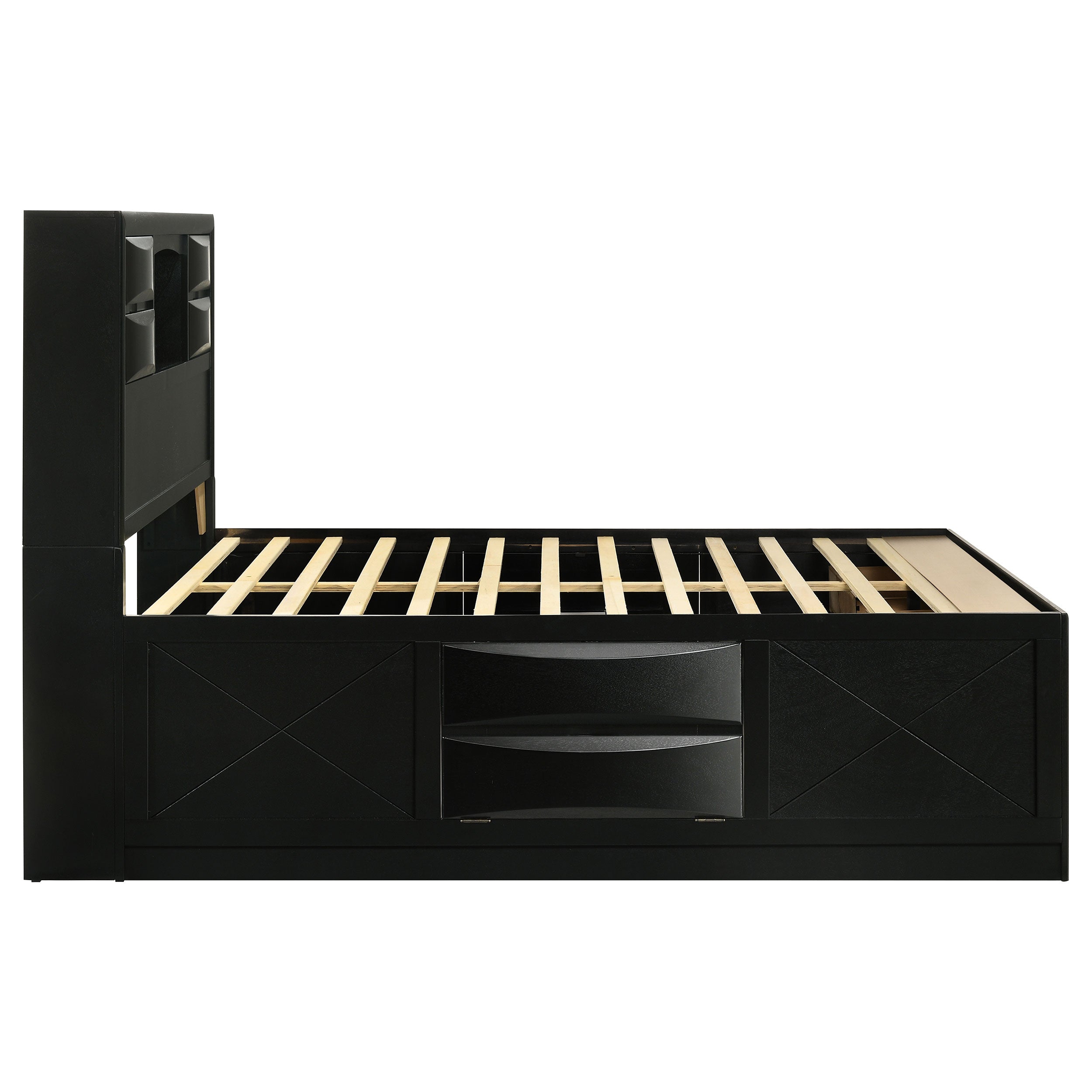 Briana Bookcase Platform Storage Bed