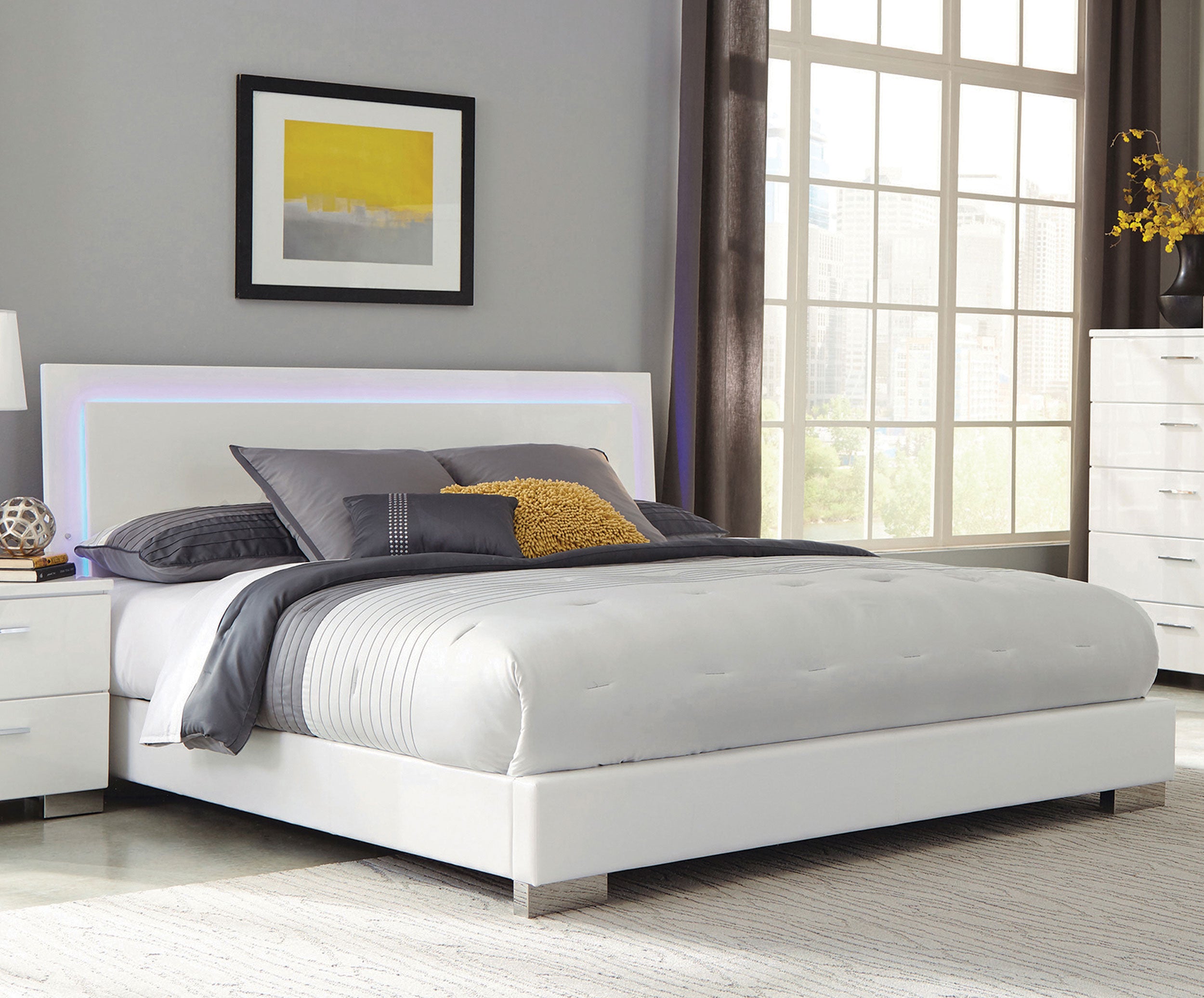 Felicity Panel Bed with LED Lighting