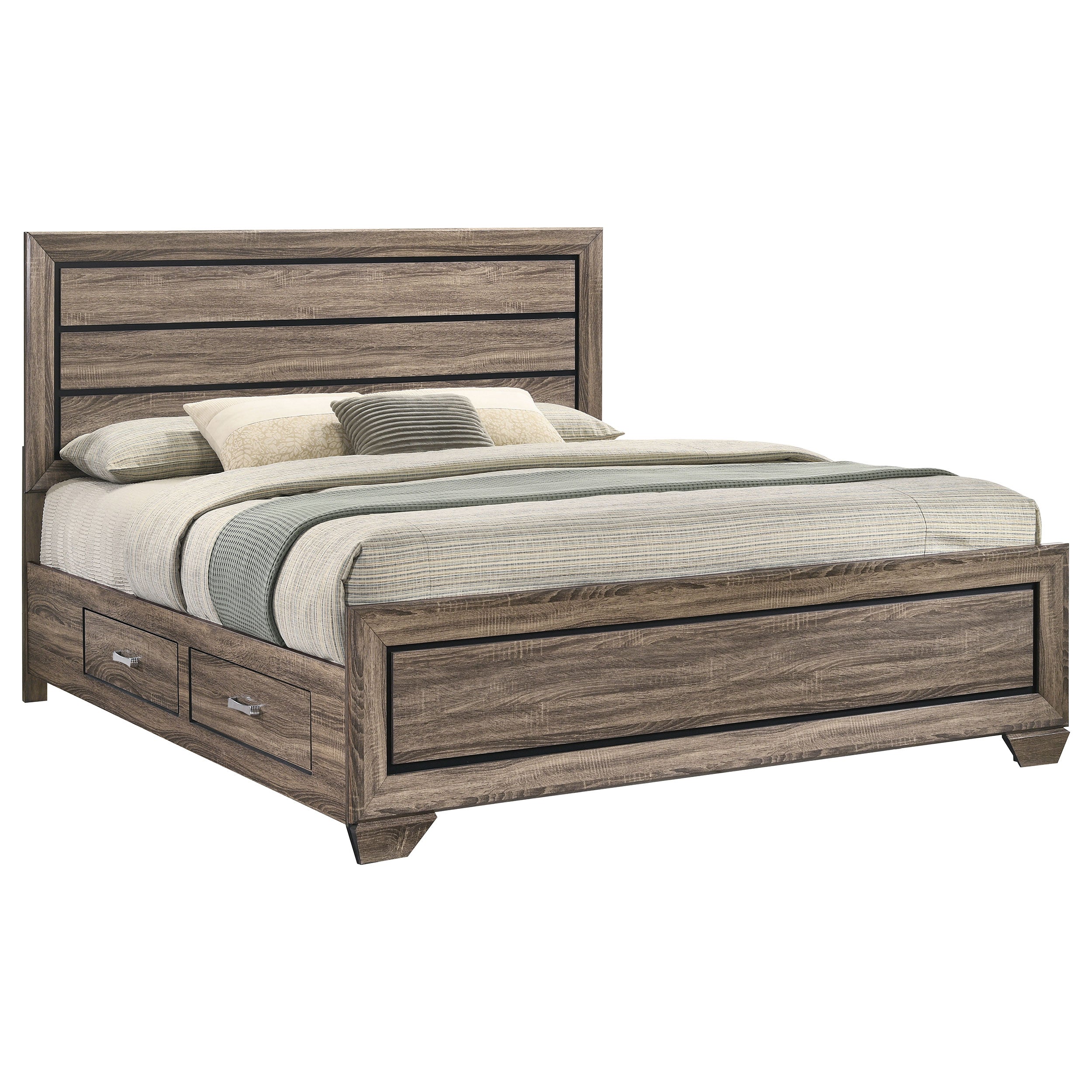 Kauffman Panel Platform Storage Bed - Romeo & Juliet Furniture (Warren,MI)