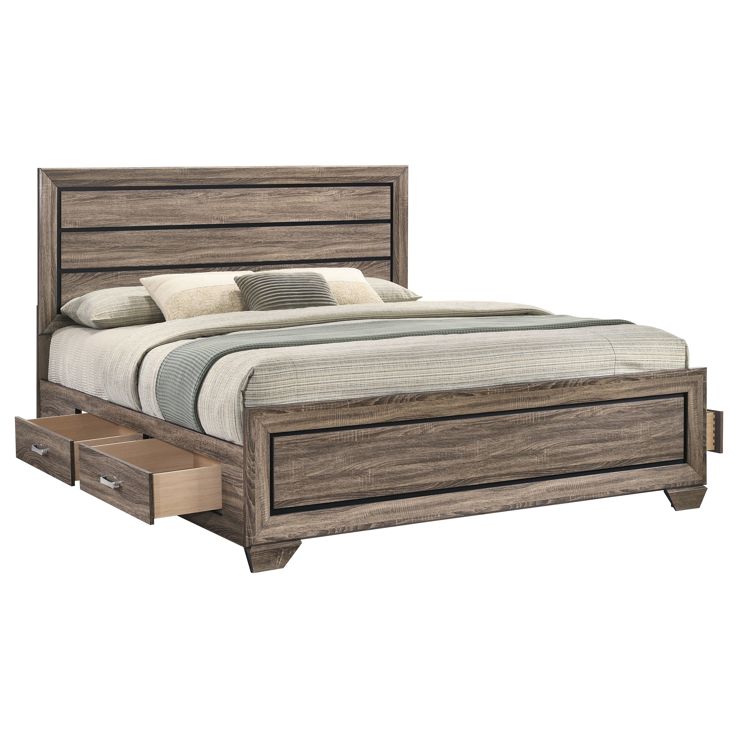 Kauffman Panel Platform Storage Bed - Romeo & Juliet Furniture (Warren,MI)