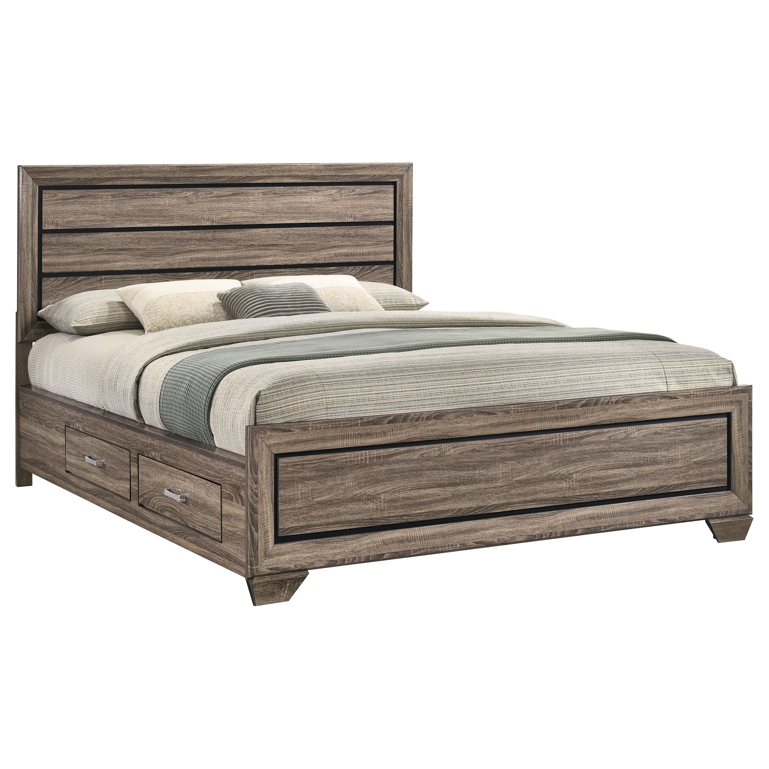 Kauffman Panel Platform Storage Bed - Romeo & Juliet Furniture (Warren,MI)