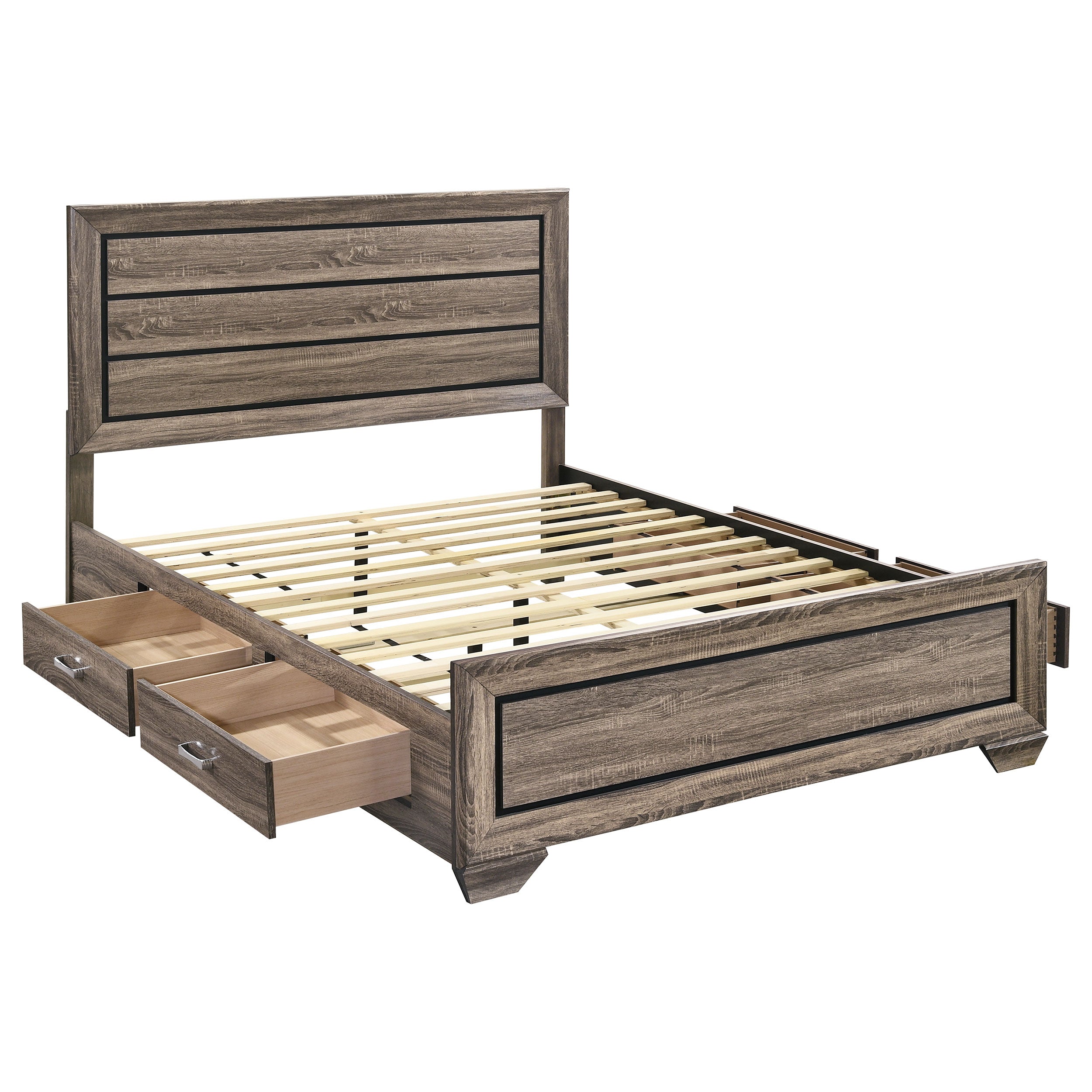Kauffman Panel Platform Storage Bed - Romeo & Juliet Furniture (Warren,MI)