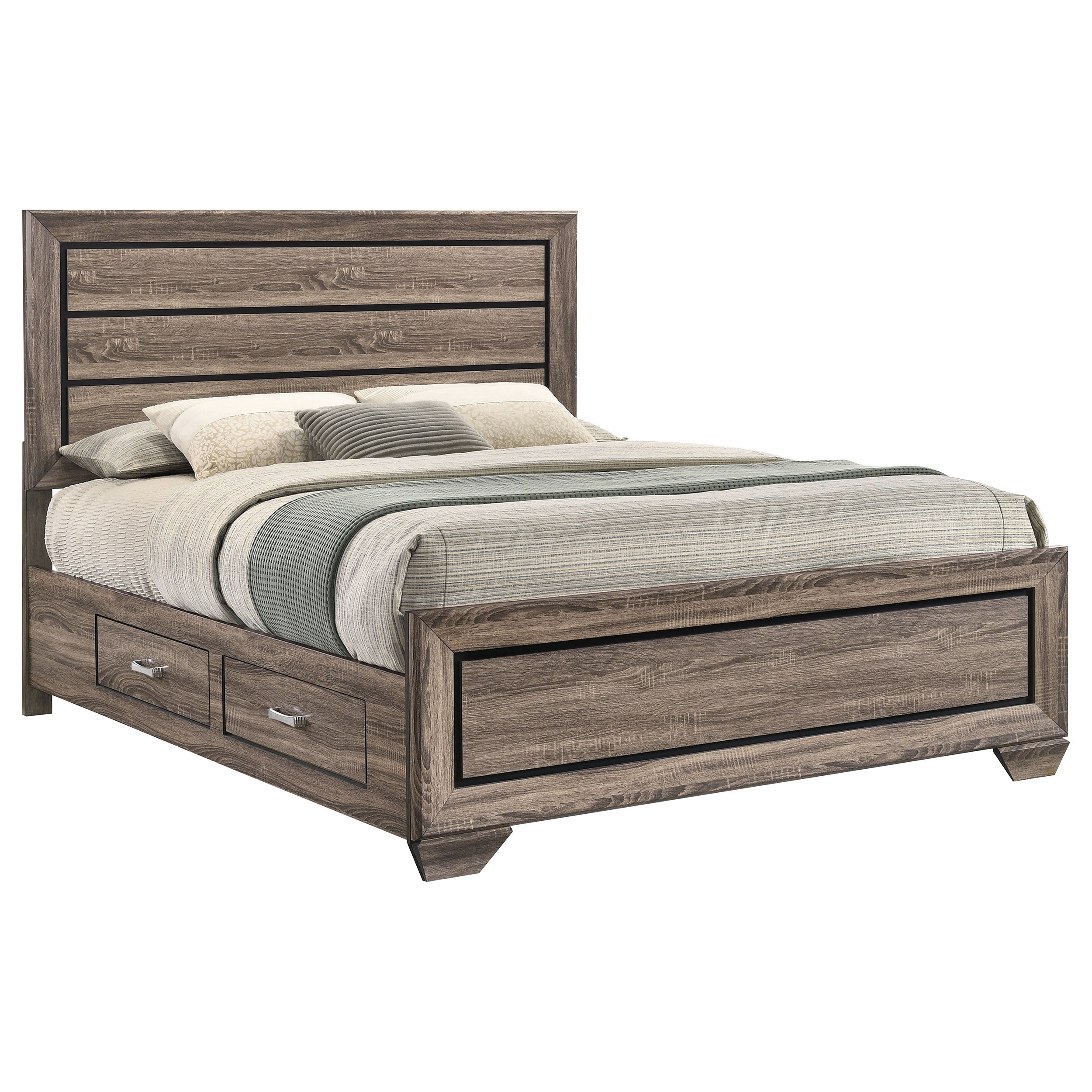 Kauffman Panel Platform Storage Bed - Romeo & Juliet Furniture (Warren,MI)