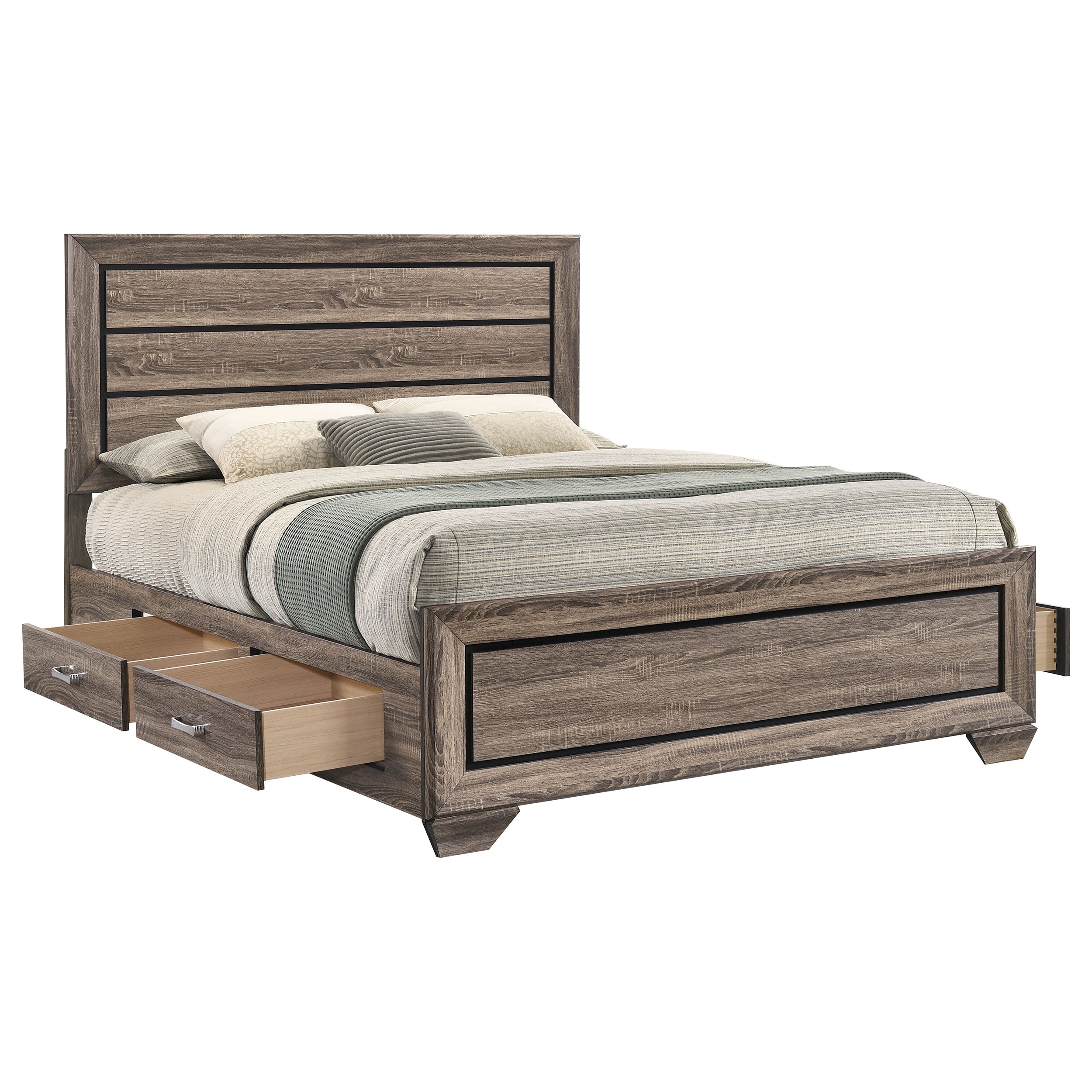 Kauffman Panel Platform Storage Bed - Romeo & Juliet Furniture (Warren,MI)