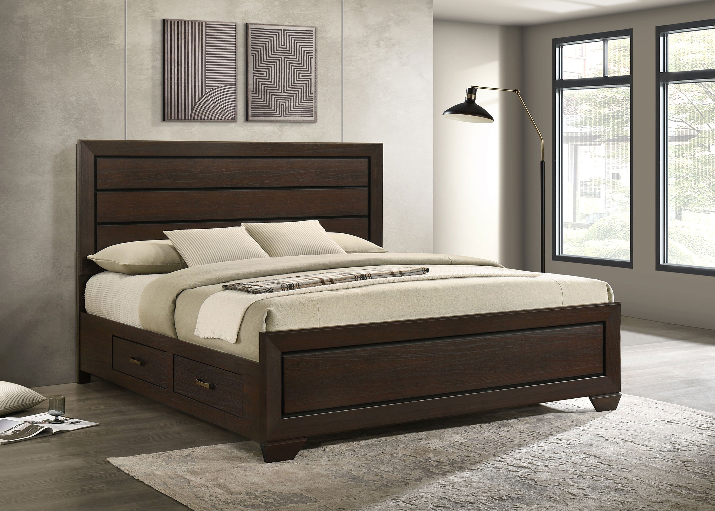 Kauffman Panel Platform Storage Bed - Romeo & Juliet Furniture (Warren,MI)