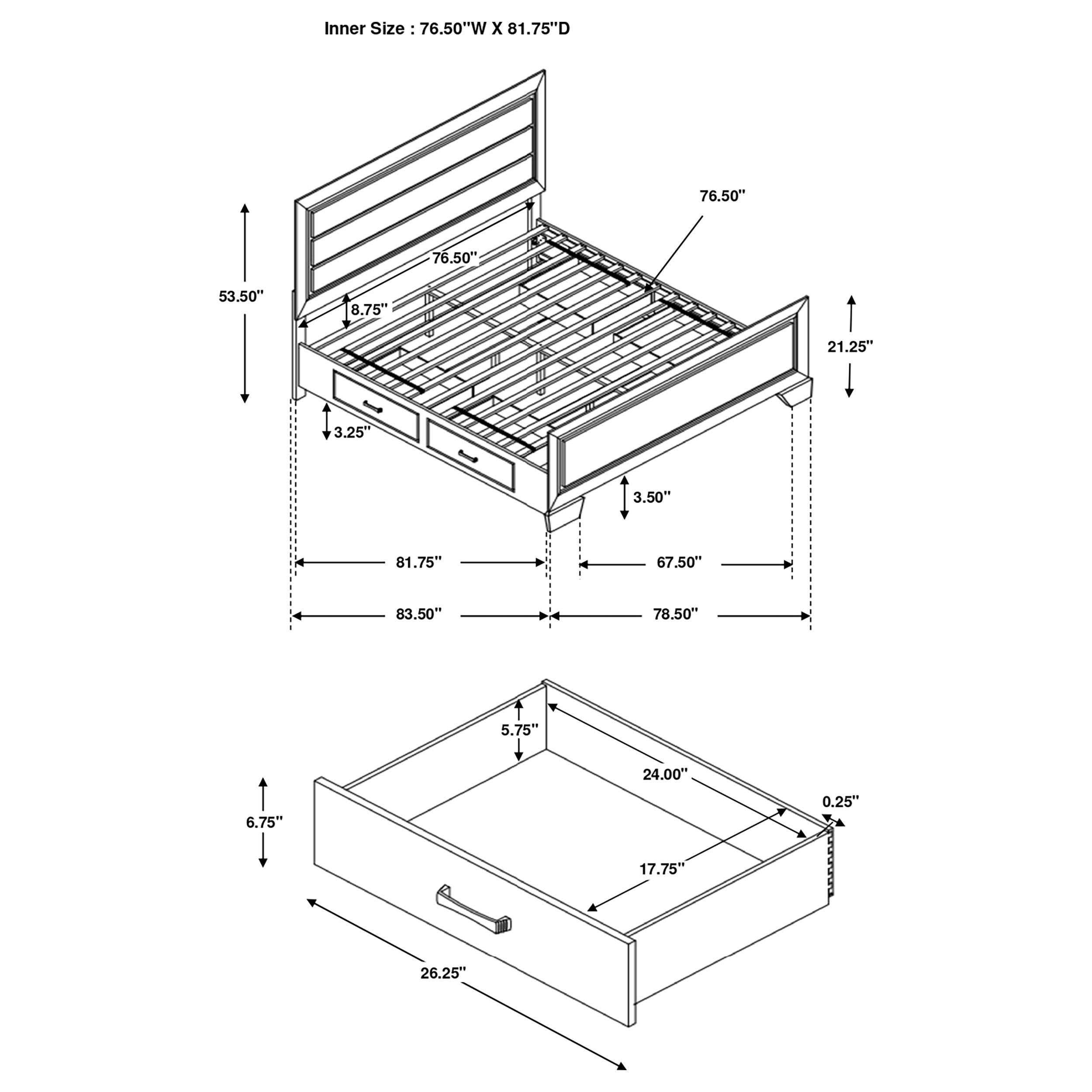 Kauffman Panel Platform Storage Bed