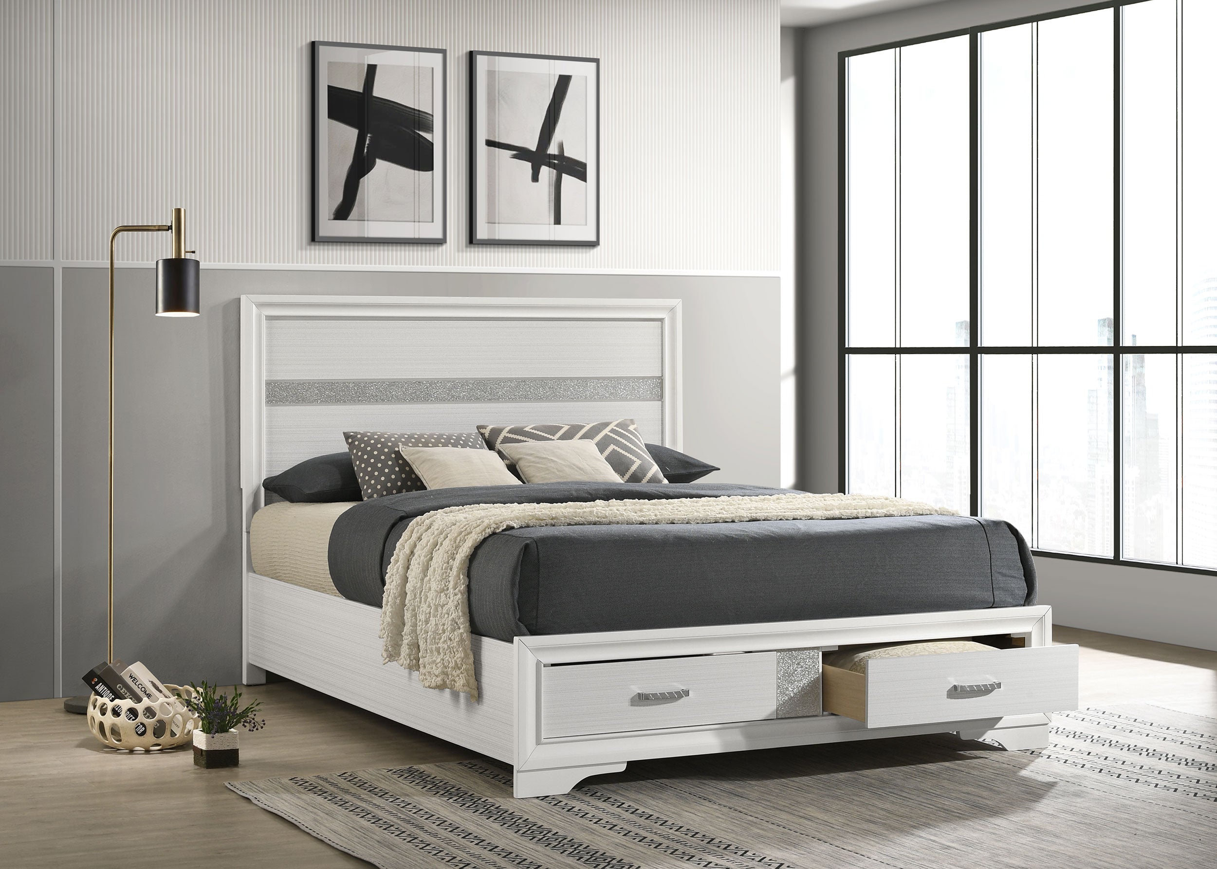 Miranda Panel Platform Storage Bed
