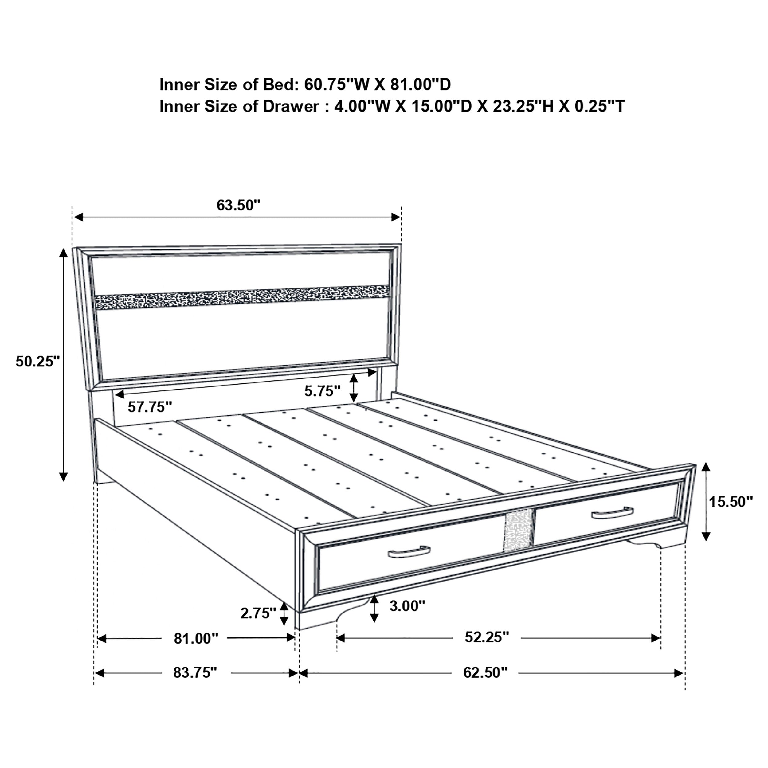 Miranda Panel Platform Storage Bed