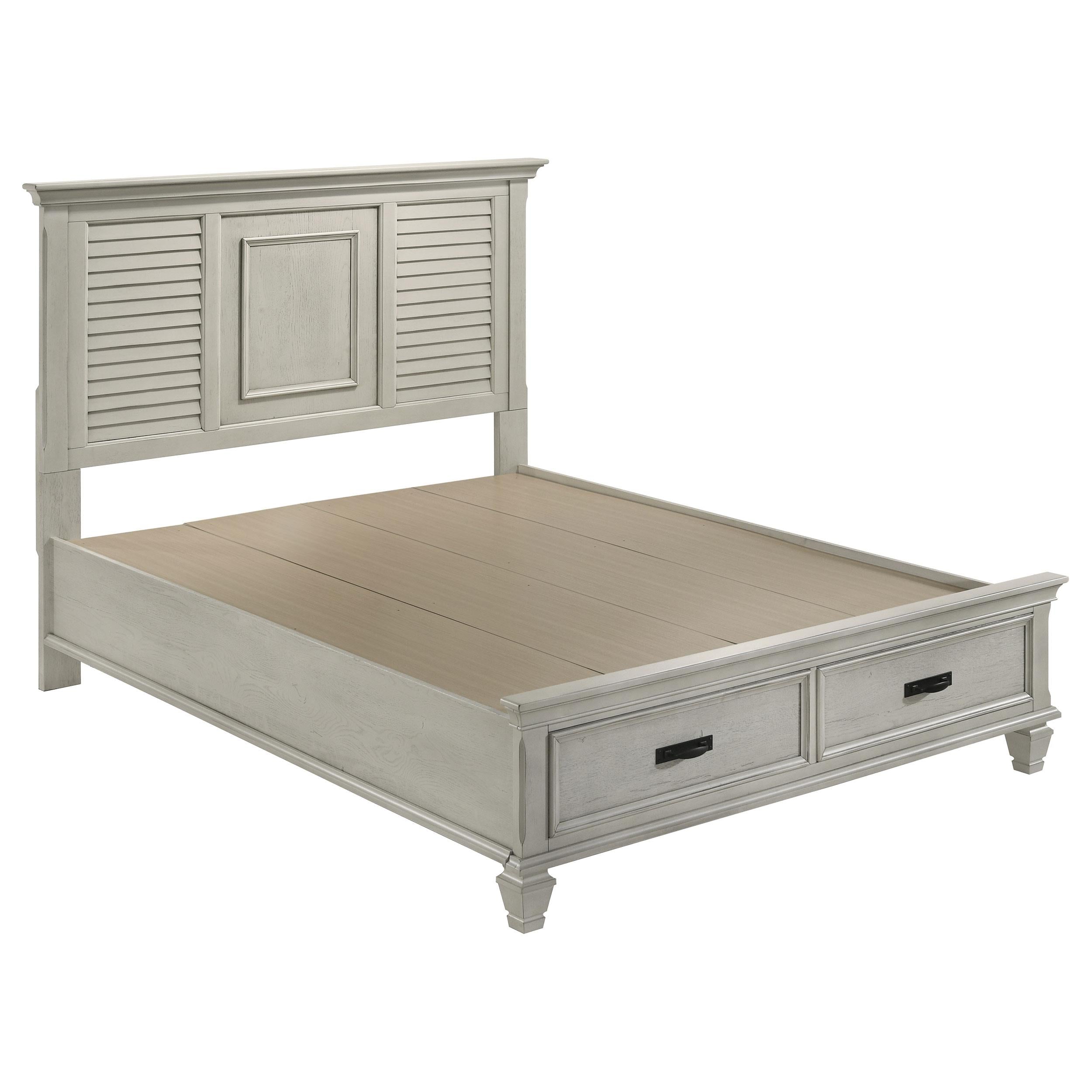 Franco Queen Storage Bed Antique White image