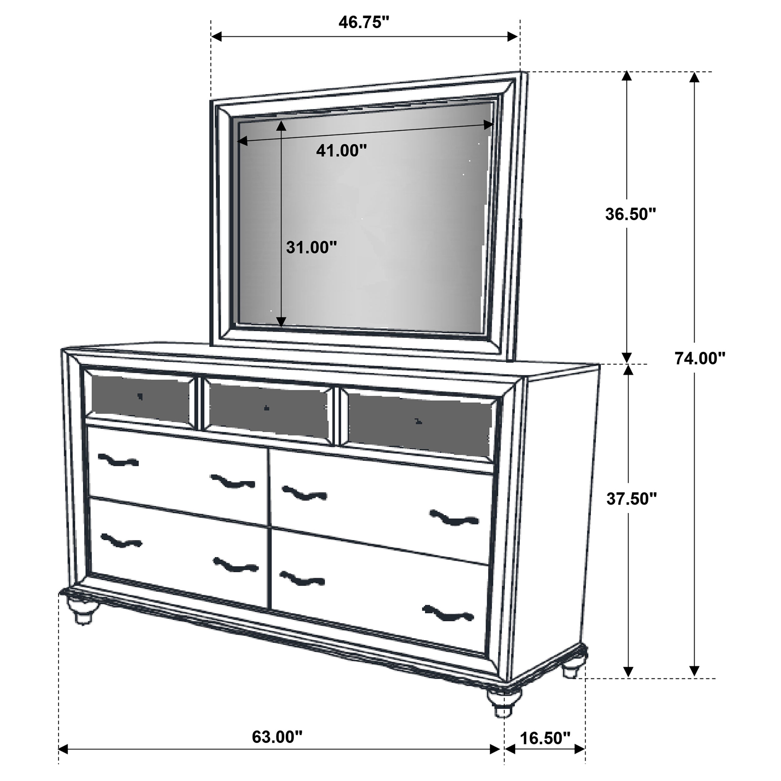 Barzini Dresser with Mirror