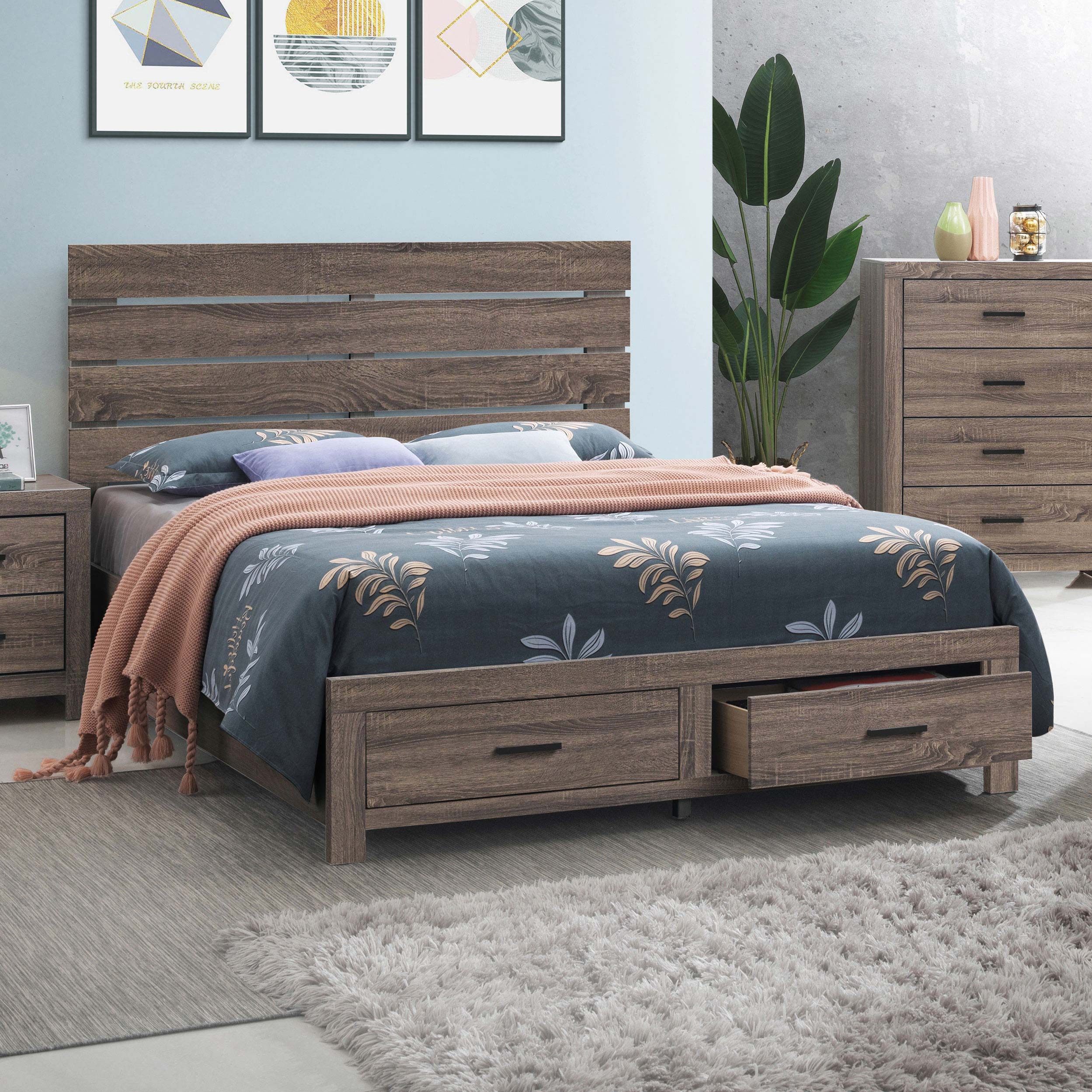 Brantford Panel Platform Storage Bed - Romeo & Juliet Furniture (Warren,MI)