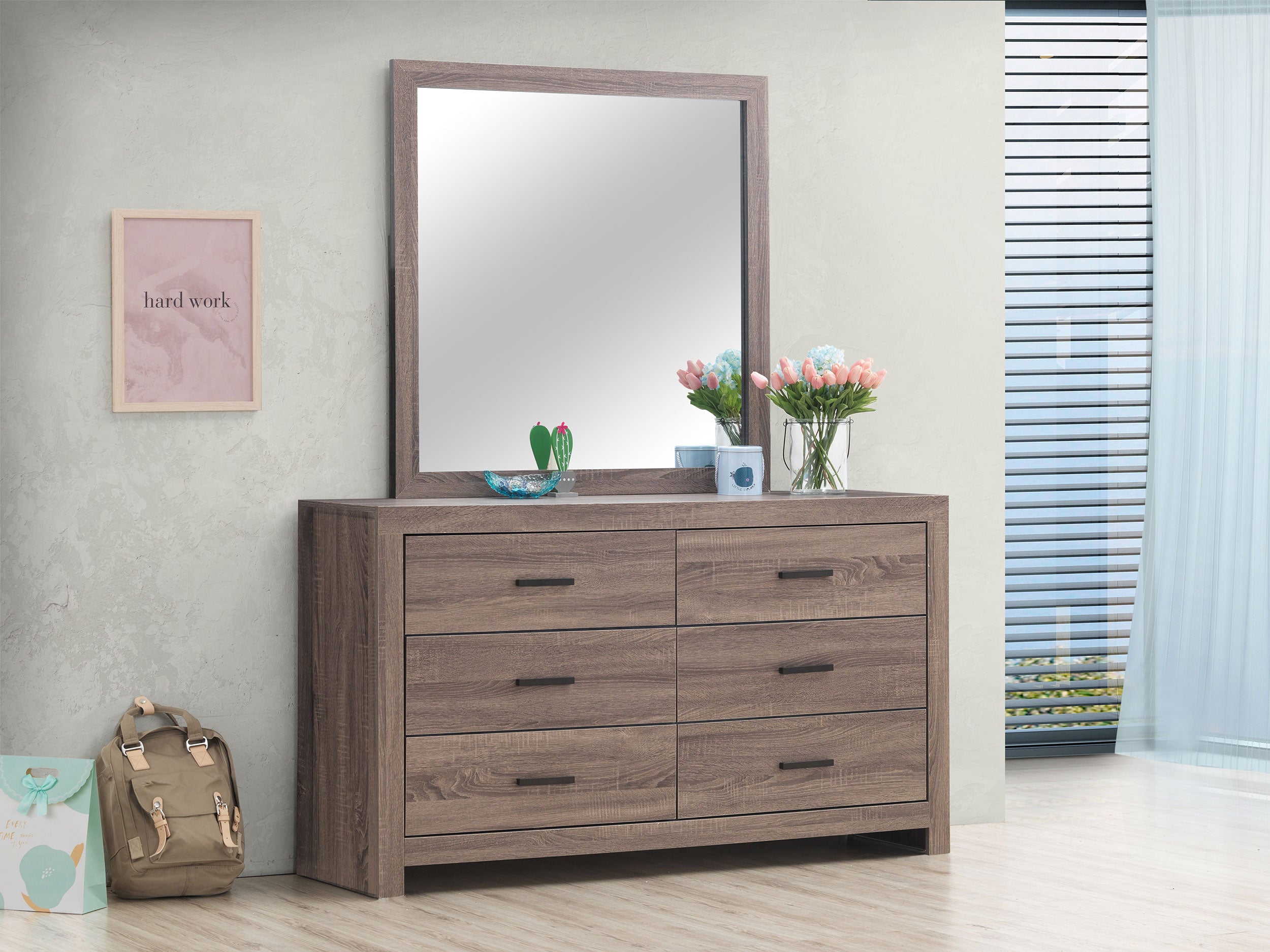 Brantford Dresser with Mirror - Romeo & Juliet Furniture (Warren,MI)