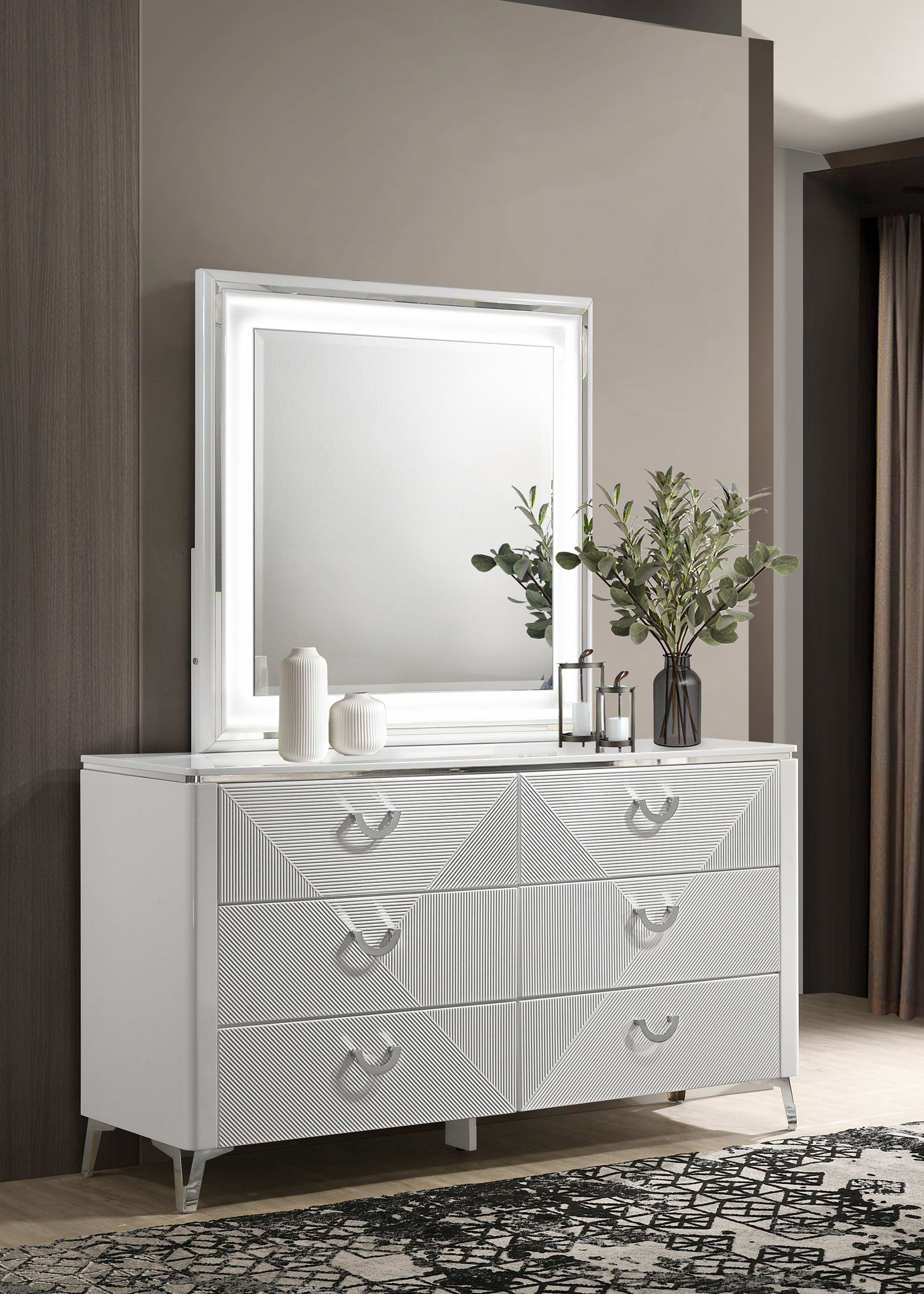 Cassia Dresser with Mirror - Romeo & Juliet Furniture (Warren,MI)