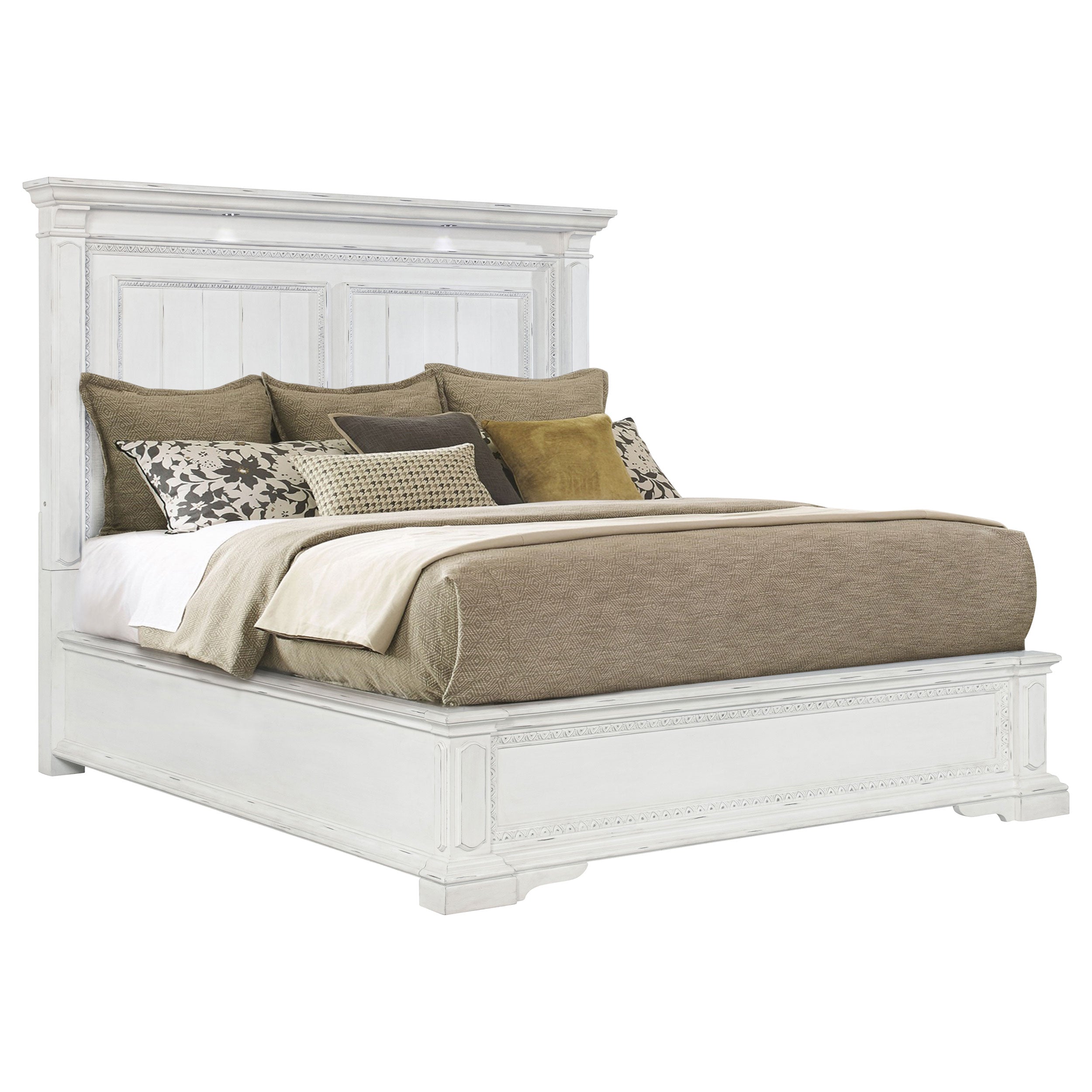 McKinney Panel Bed with LED Lighting - Romeo & Juliet Furniture (Warren,MI)