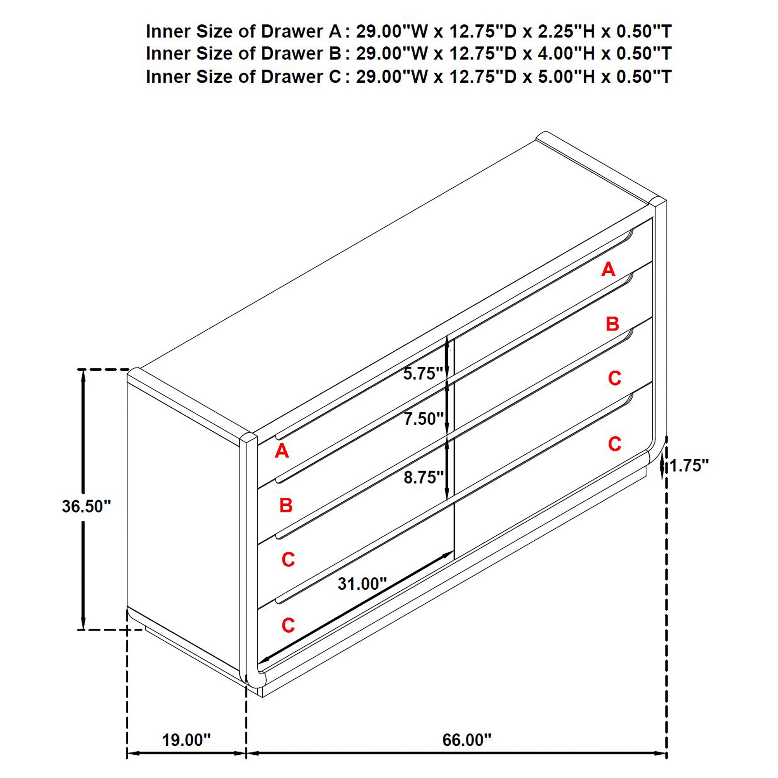 Leandro Dresser - Romeo & Juliet Furniture (Warren,MI)