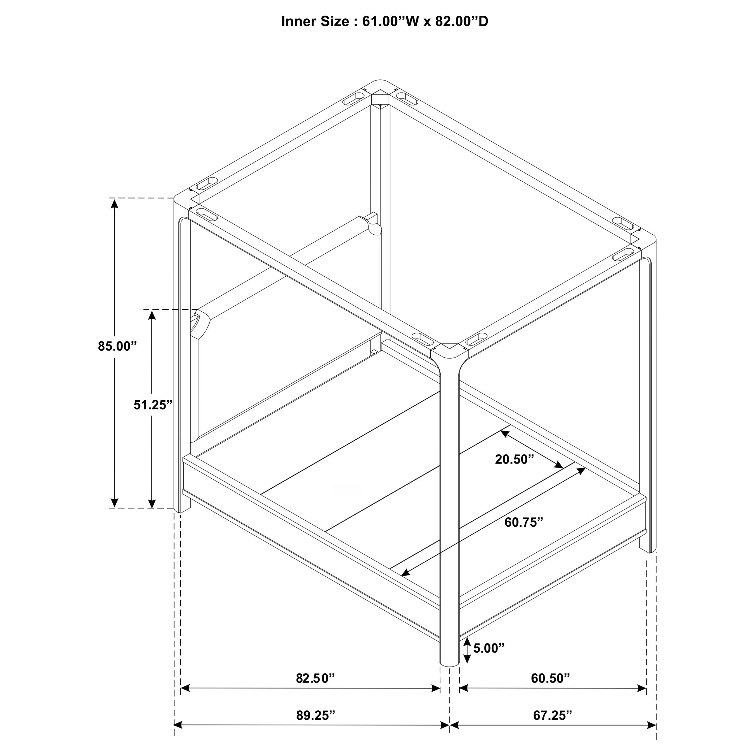 Solano Canopy Panel Platform Bed - Romeo & Juliet Furniture (Warren,MI)