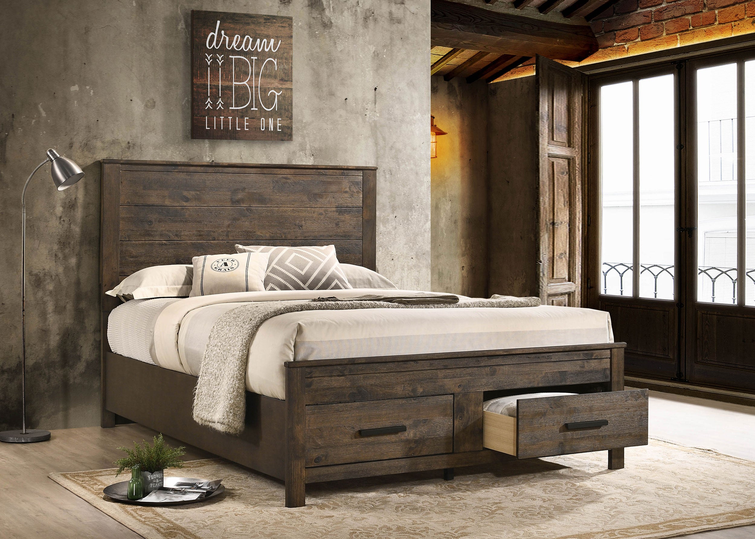Woodmont Panel Platform Storage Bed - Romeo & Juliet Furniture (Warren,MI)