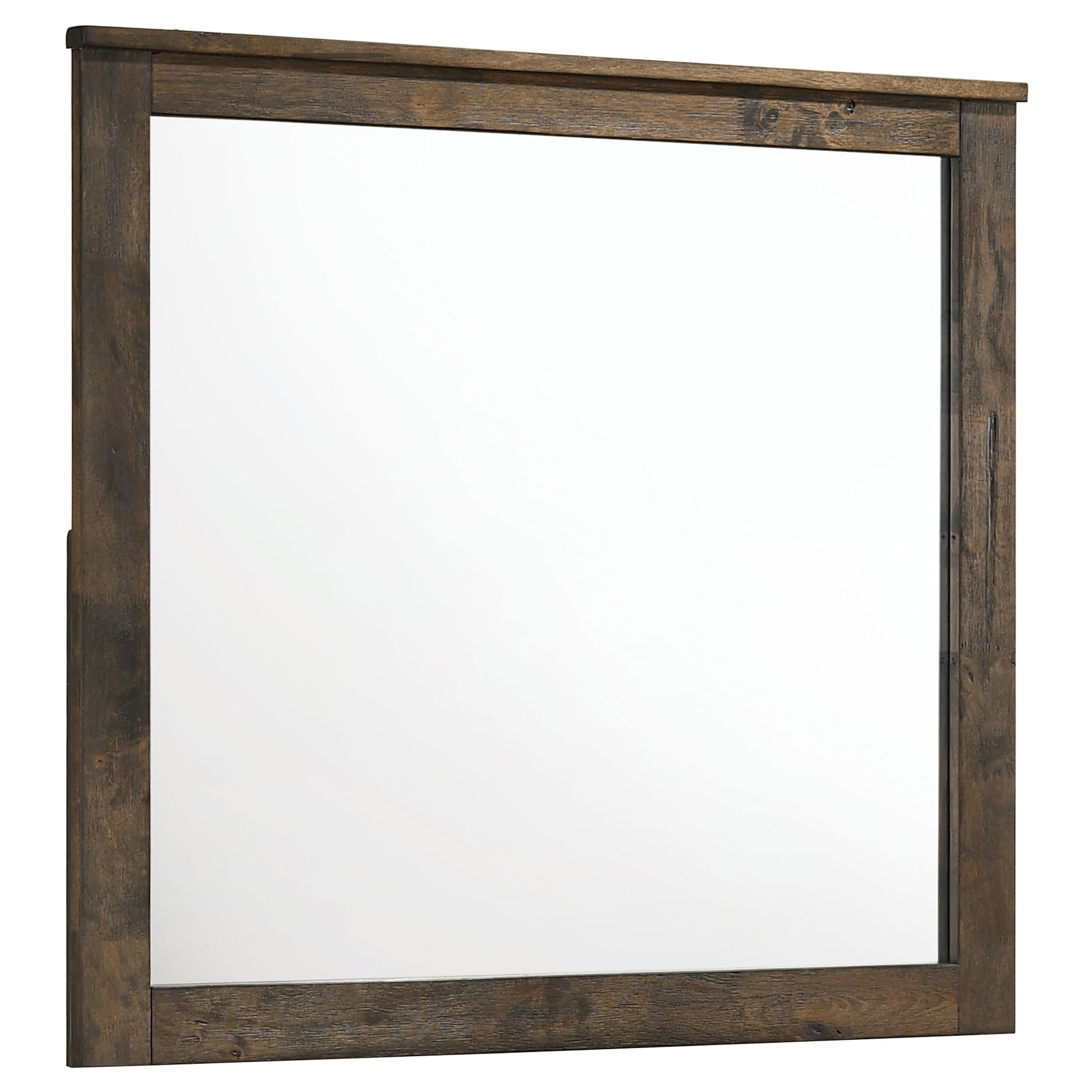 Woodmont Rectangle Dresser Mirror Rustic Golden Brown - Romeo & Juliet Furniture (Warren,MI)