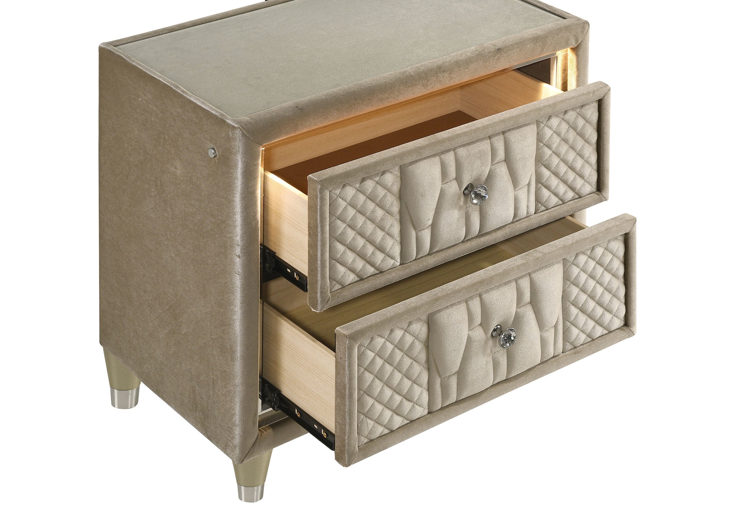Lorient Nightstand with LED Lighting - Romeo & Juliet Furniture (Warren,MI)