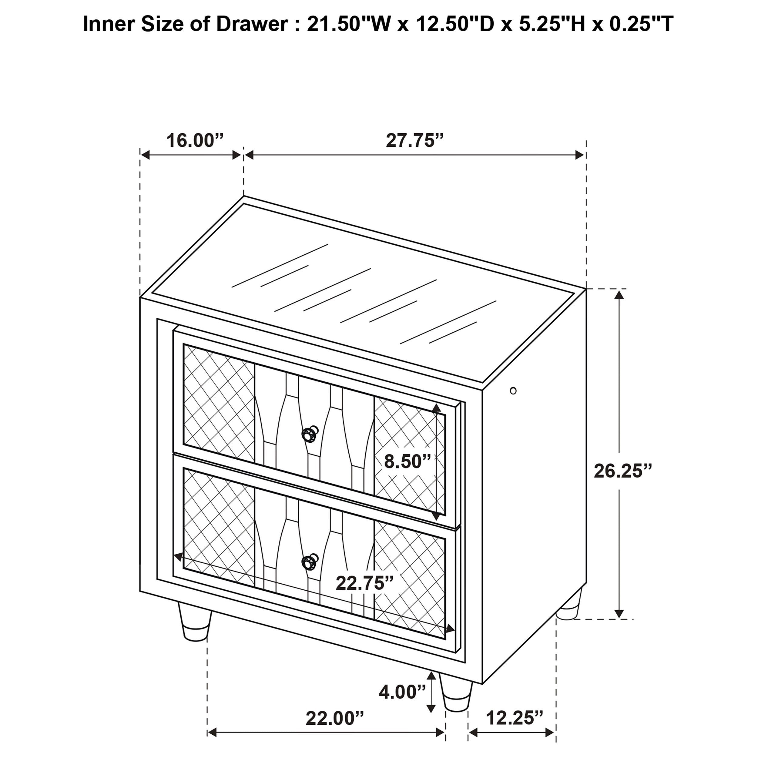 Lorient Nightstand with LED Lighting - Romeo & Juliet Furniture (Warren,MI)