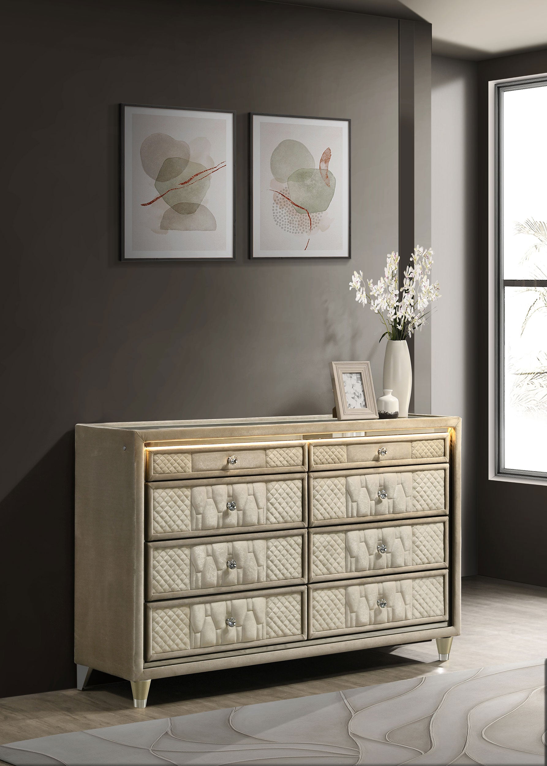 Lorient LED Dresser - Romeo & Juliet Furniture (Warren,MI)